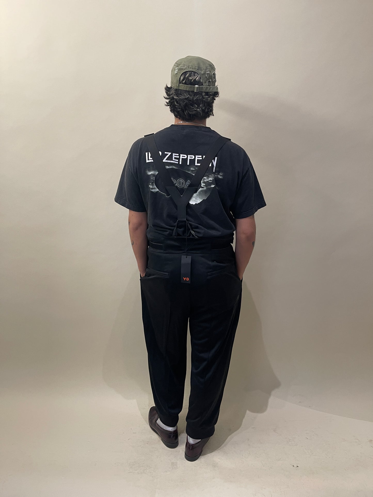 Y-3 Black Triple Pleated Suspender Track Pants Large - L