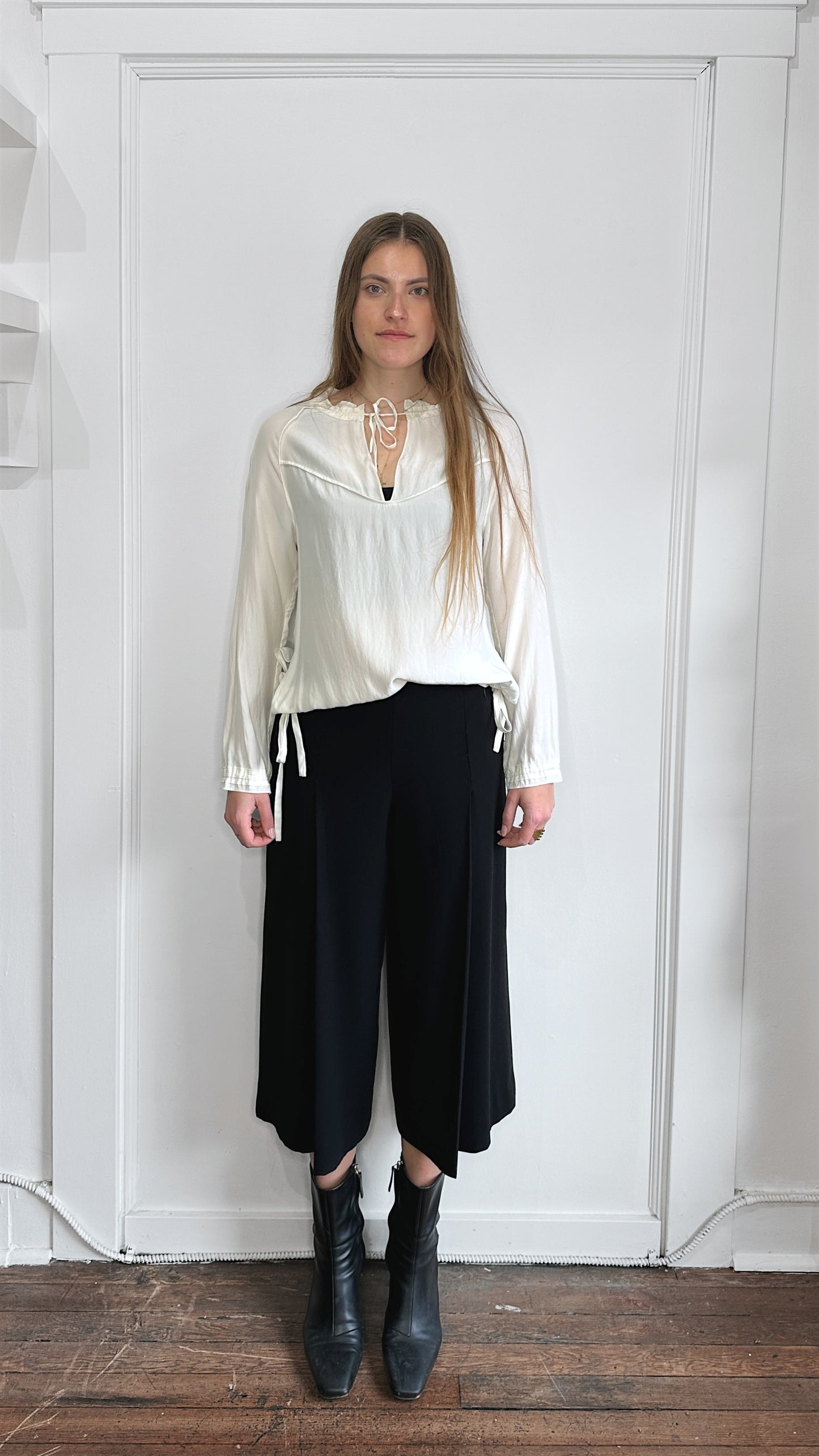 Rag & Bone Off White Loose Fit Silk Blouse Small
