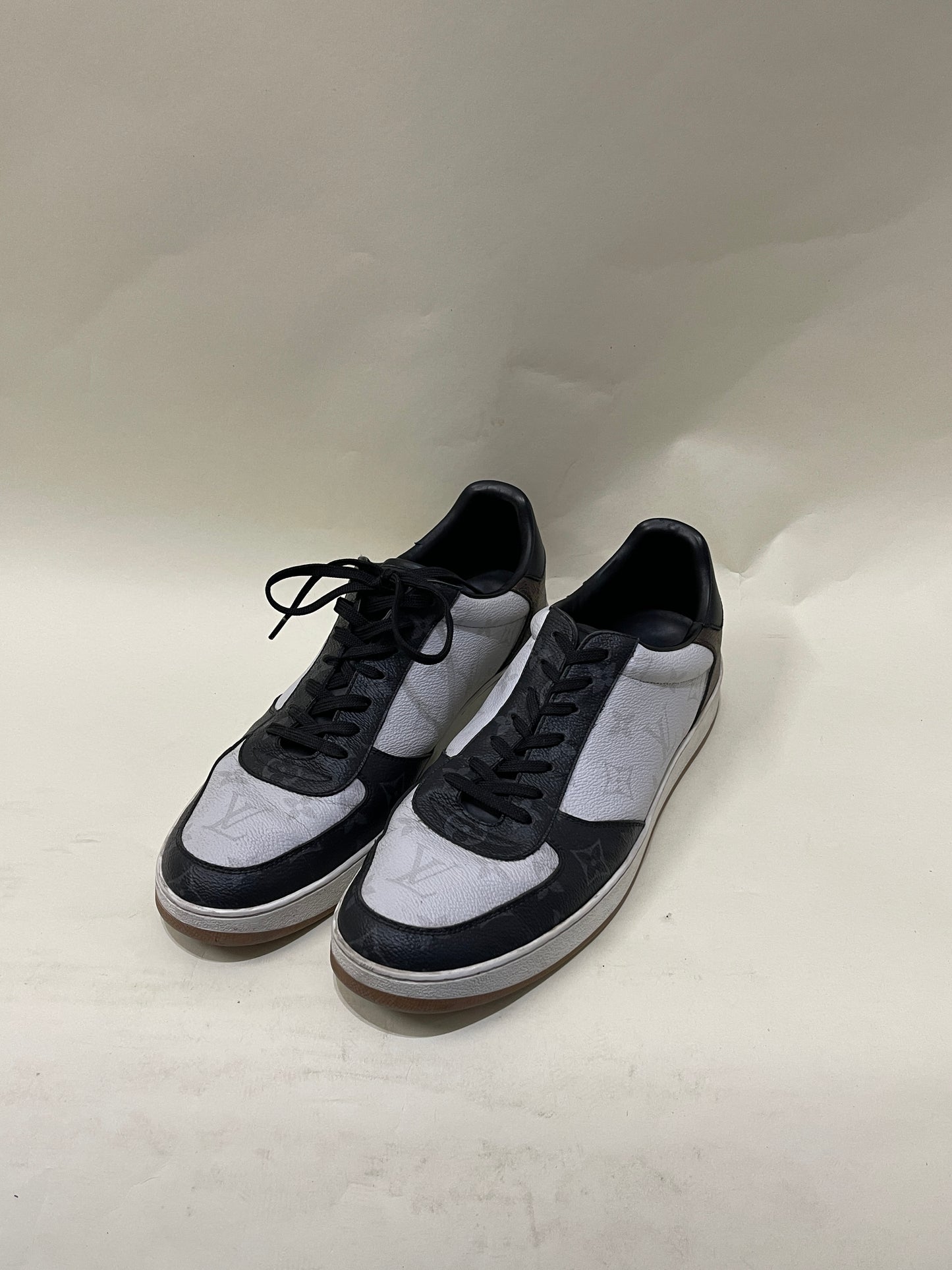 Louis Vuitton Black, White, Brown Low Rivoli Sneakers 9 M / 10.5 W