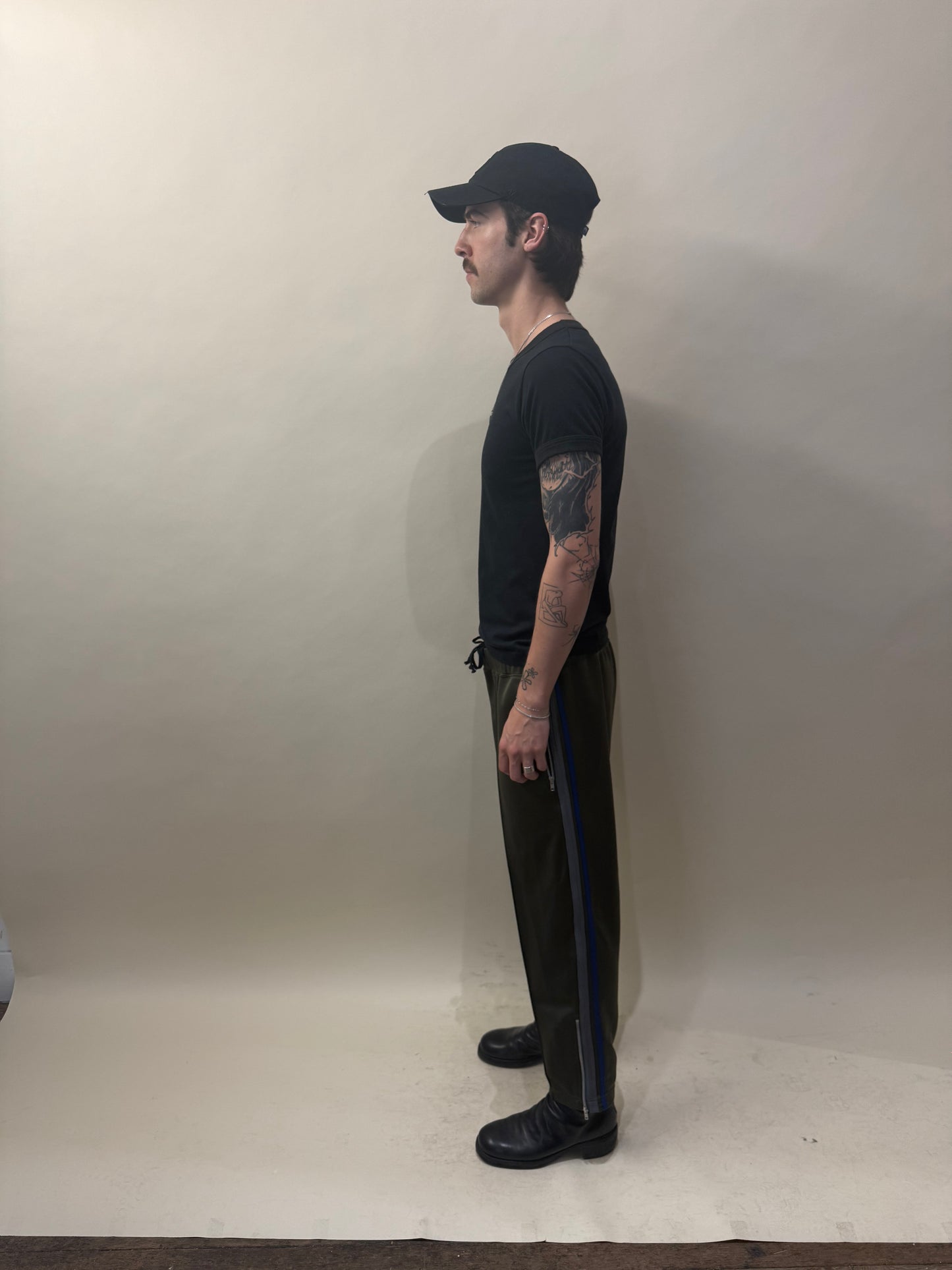 Comme Des Garcons Olive Green Side Stripe Track Pants Extra Large - XL
