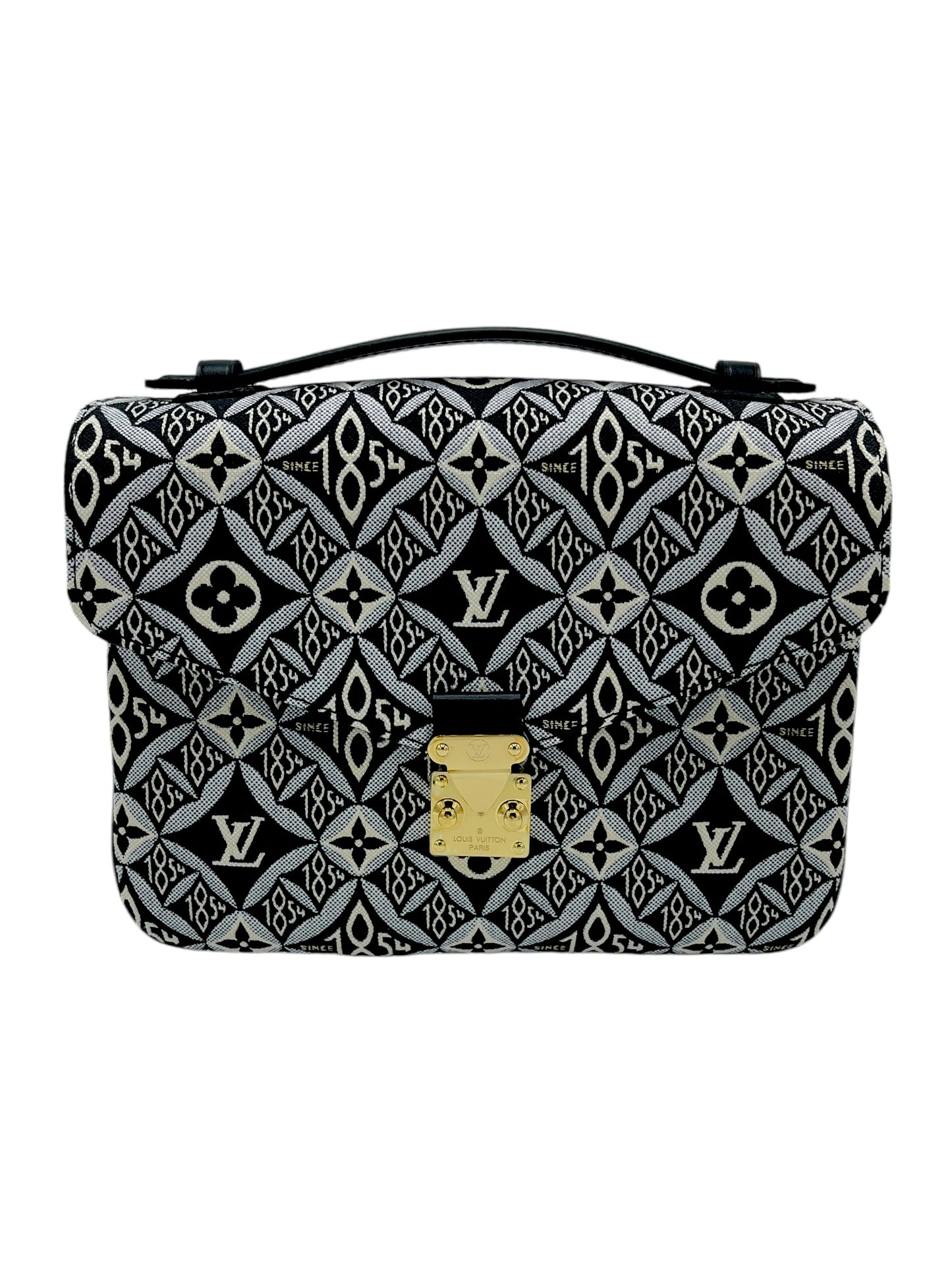 Louis Vuitton Black & White Jacquard Monogram Pochette Metis Bag