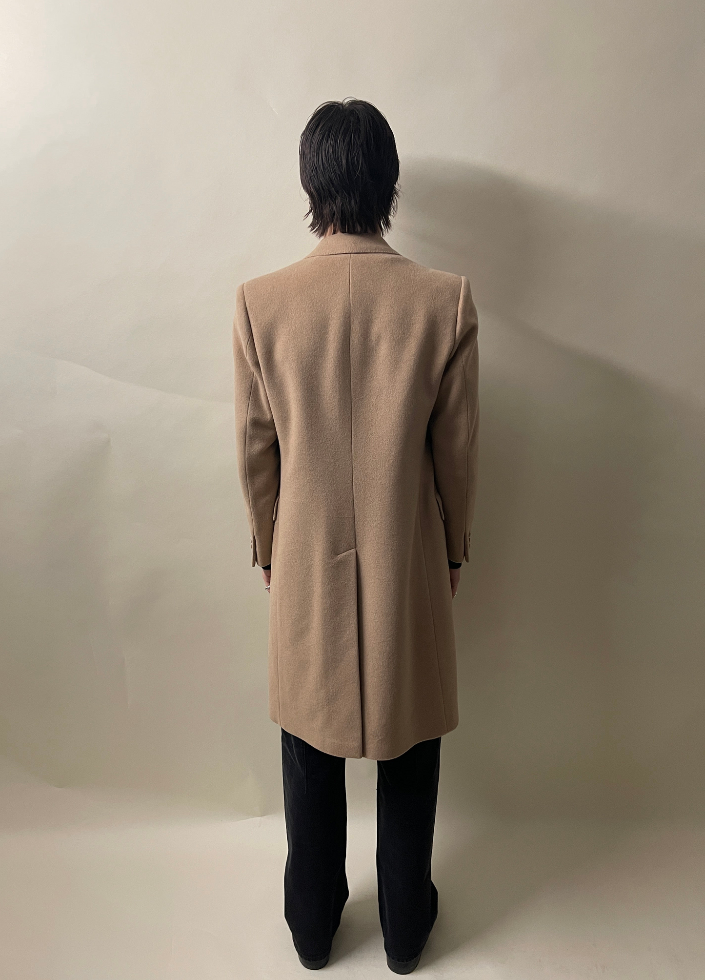 Duncan Craig Camel Wool Cashmere Mid Length Overcoat 38