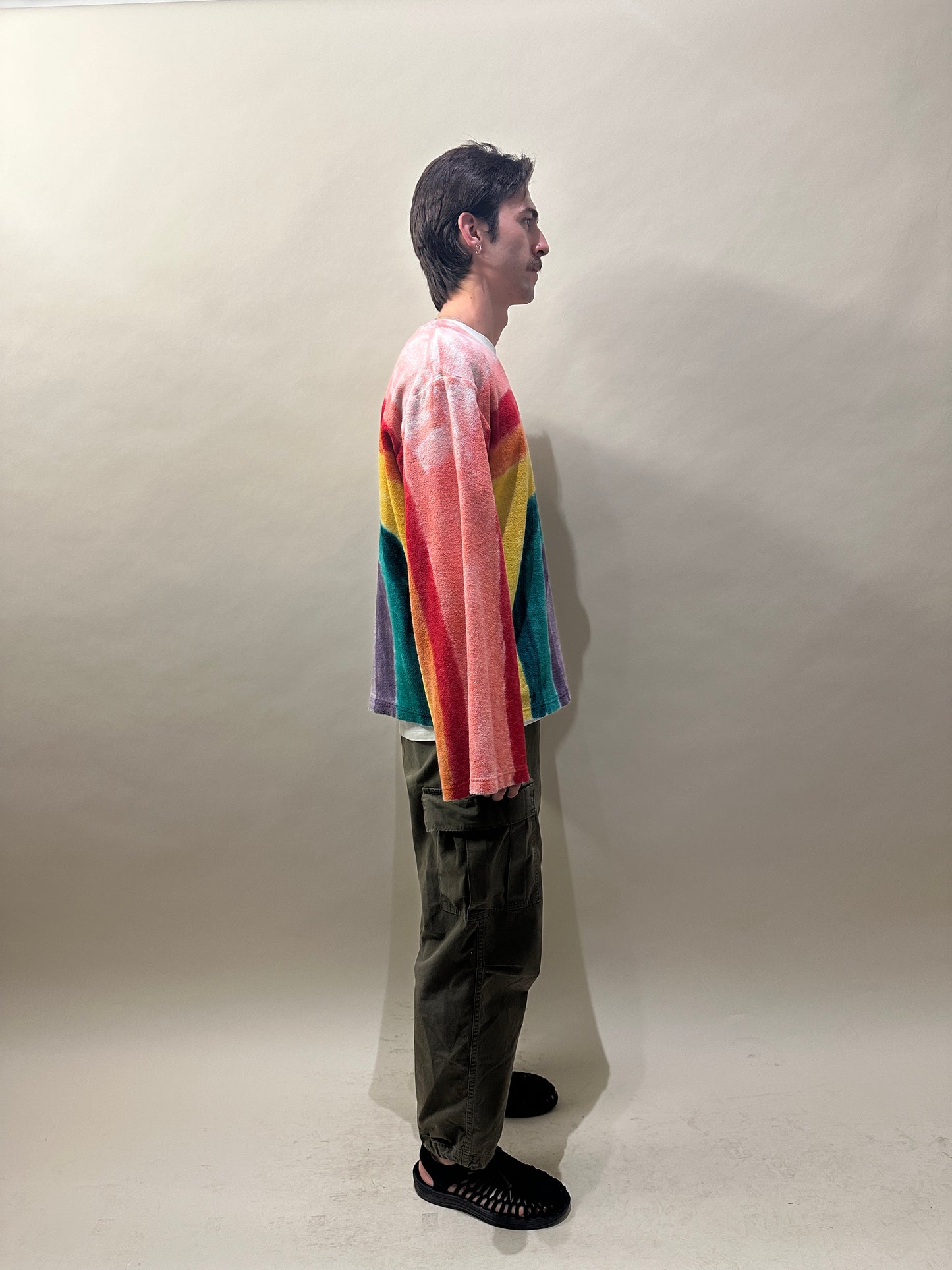Acne Studios Rainbow Terry Cotton Face Sweater Large - L