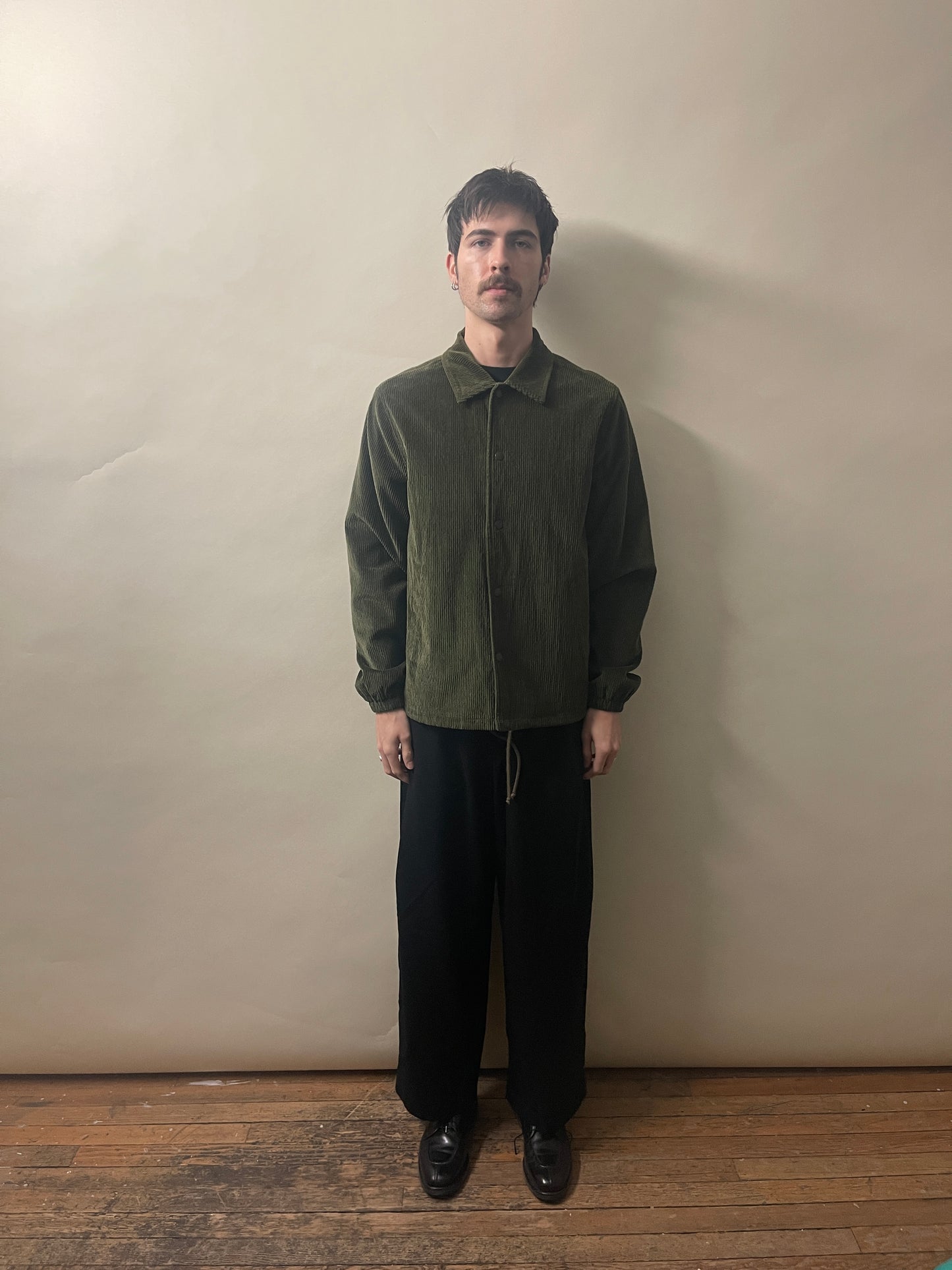 Tres Bien Green Cotton Blend Corduroy Coaches Jacket 36