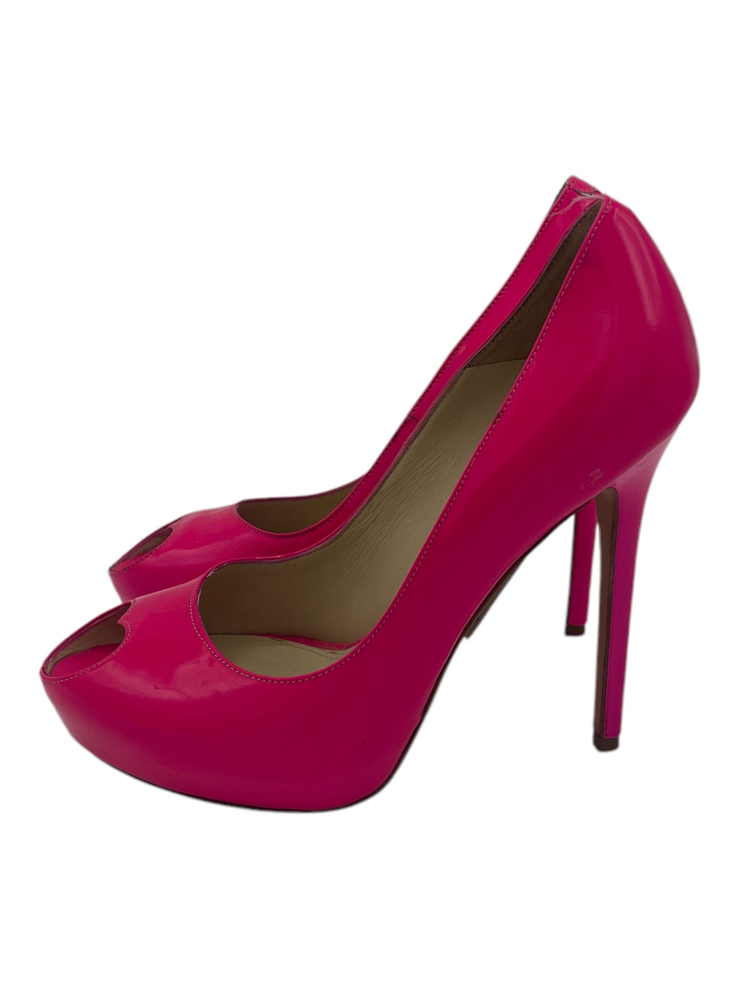 Alexander McQueen Hot Pink Heart Cutout Heels 4.5 M / 6 W