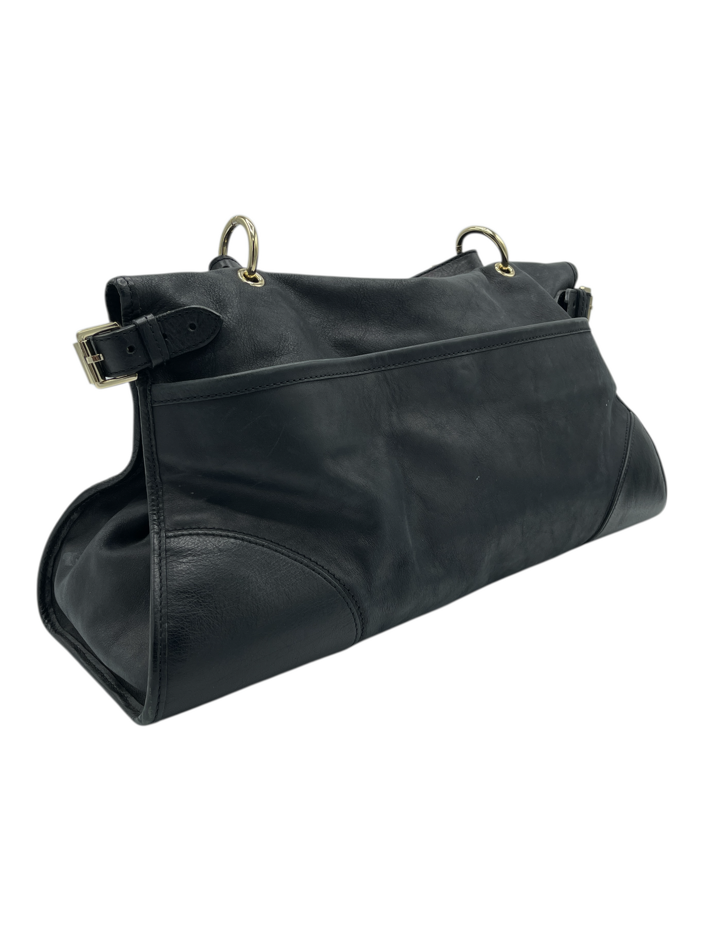 Mulberry Black Smooth Leather Taylor Satchel