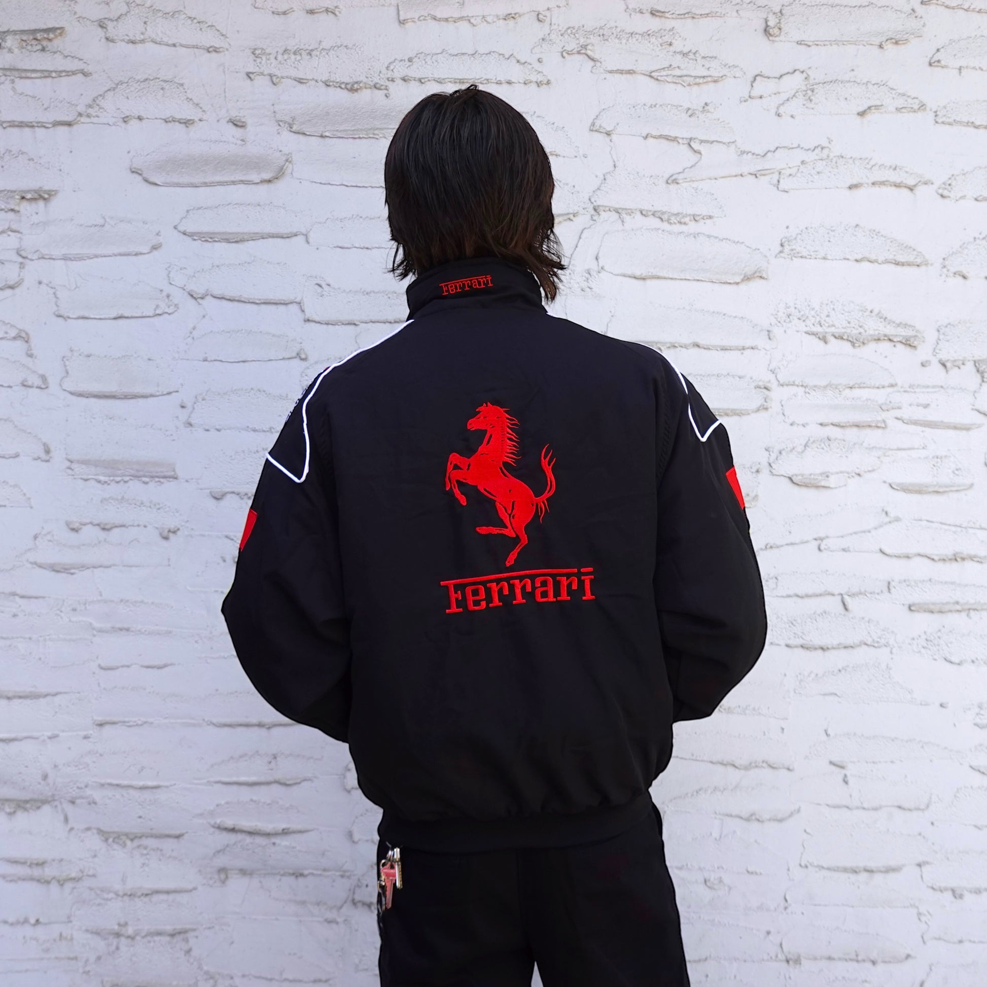 Ferrari F1 Racing Jacket Cotton Blend - Genuine Design Luxury Consignment. New & Pre-Owned Clothing, Shoes, & Accessories. Calgary, Canada