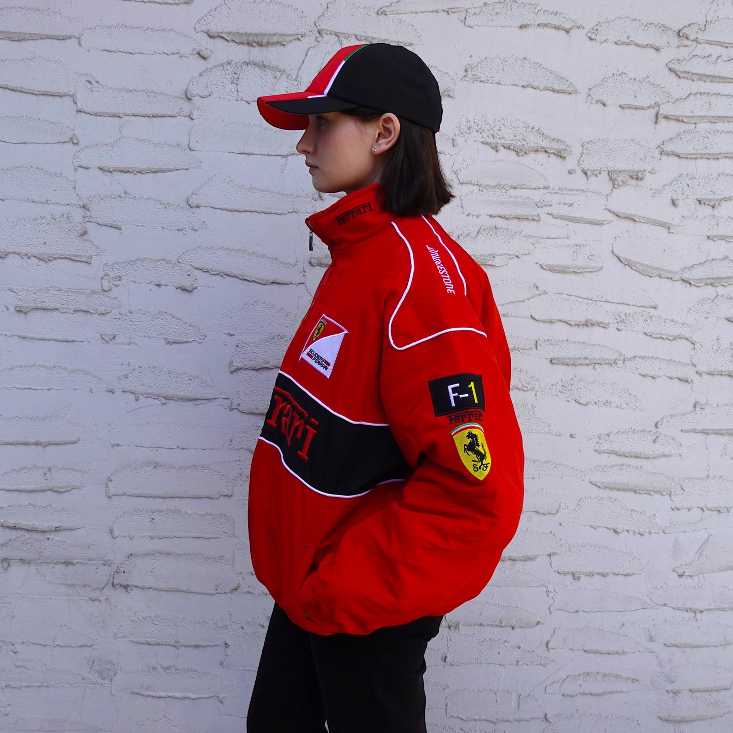 Ferrari F1 Racing Jacket Cotton Blend - Genuine Design Luxury Consignment. New & Pre-Owned Clothing, Shoes, & Accessories. Calgary, Canada