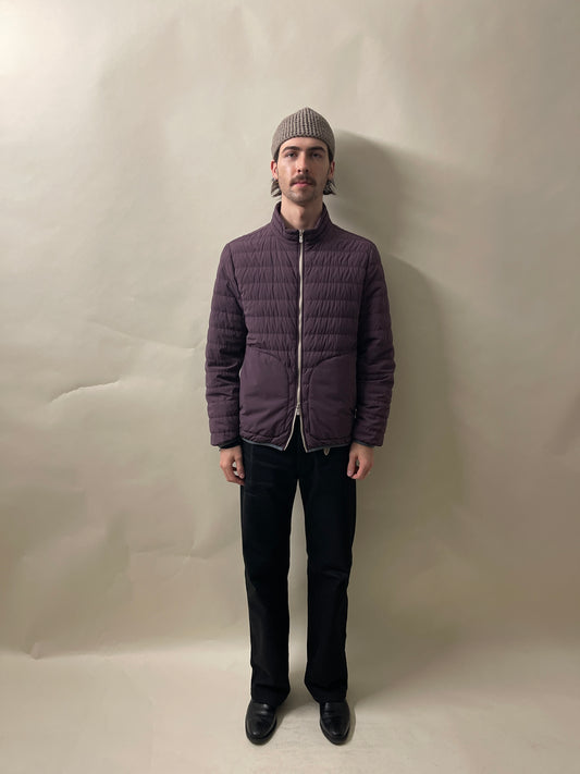 Brunello Cucinelli Eggplant Purple Lightweight Down Jacket Large - L