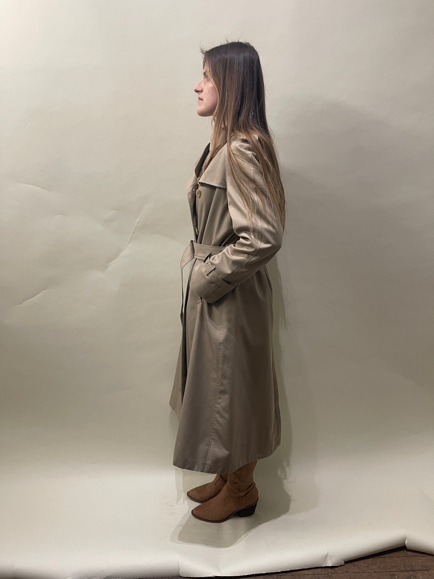 Burberrys' Tan Cotton Blend DB Trench Coat Medium - M