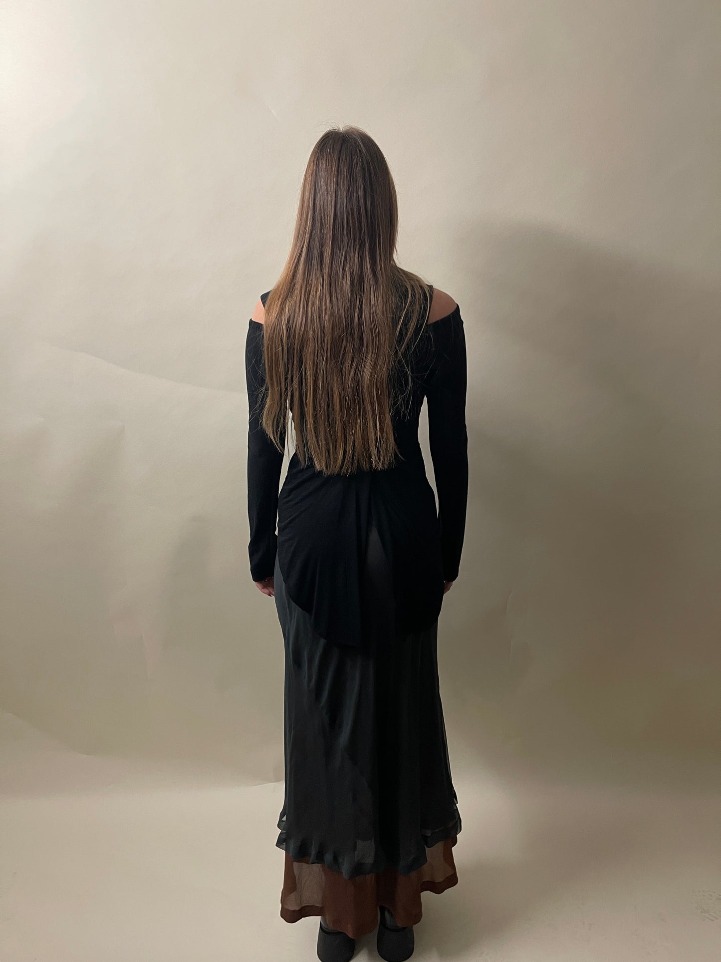 Comme Des Garcons Black Wool Blend Disconnected Sleeve Fishtail Shirt Small - S