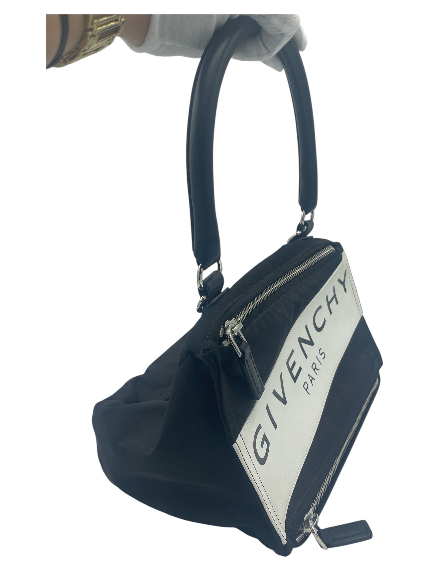 Givenchy Black & White Nylon Pandora Bag