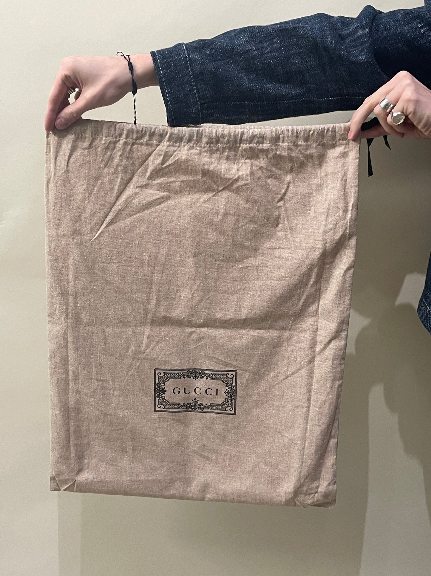 Gucci Brown Grained Leather Aria 100th Anniversary Tote