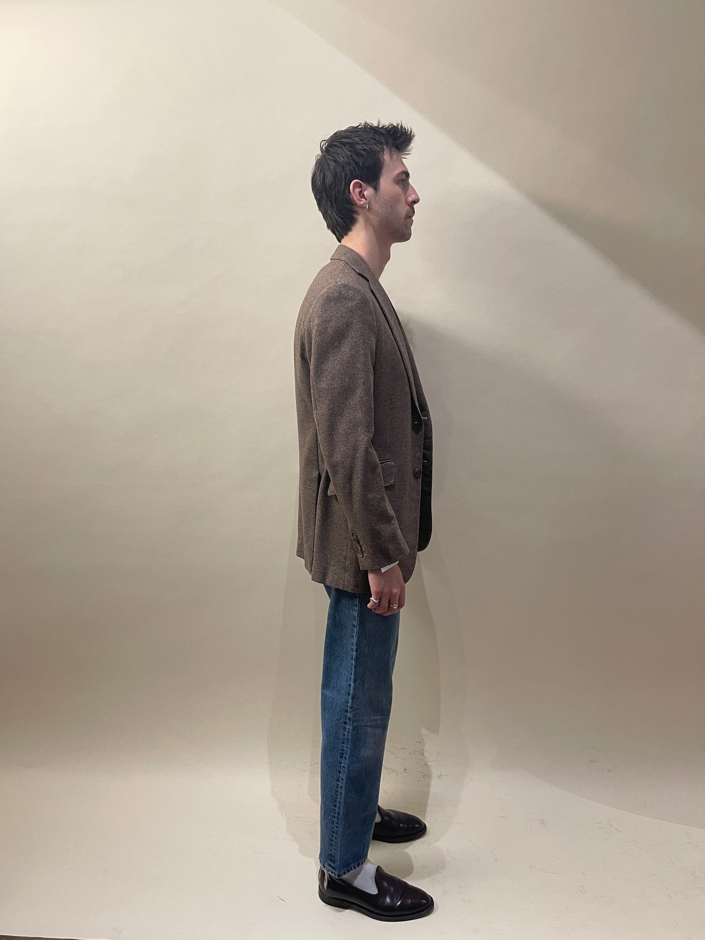 Dunhill Brown & Taupe Birdseye Cashmere Sport Coat 38S
