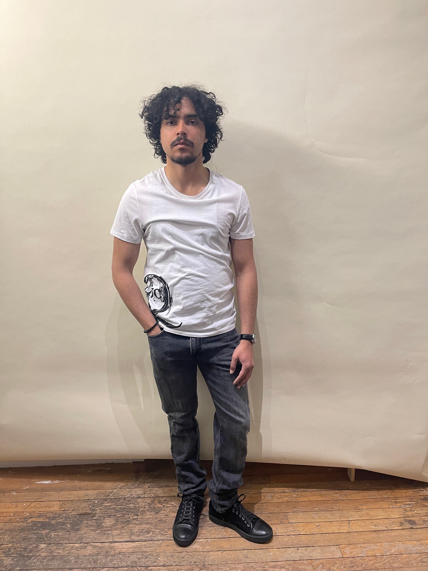 McQ Alexander McQueen White Off-Center Logo SS T-Shirt Small - S