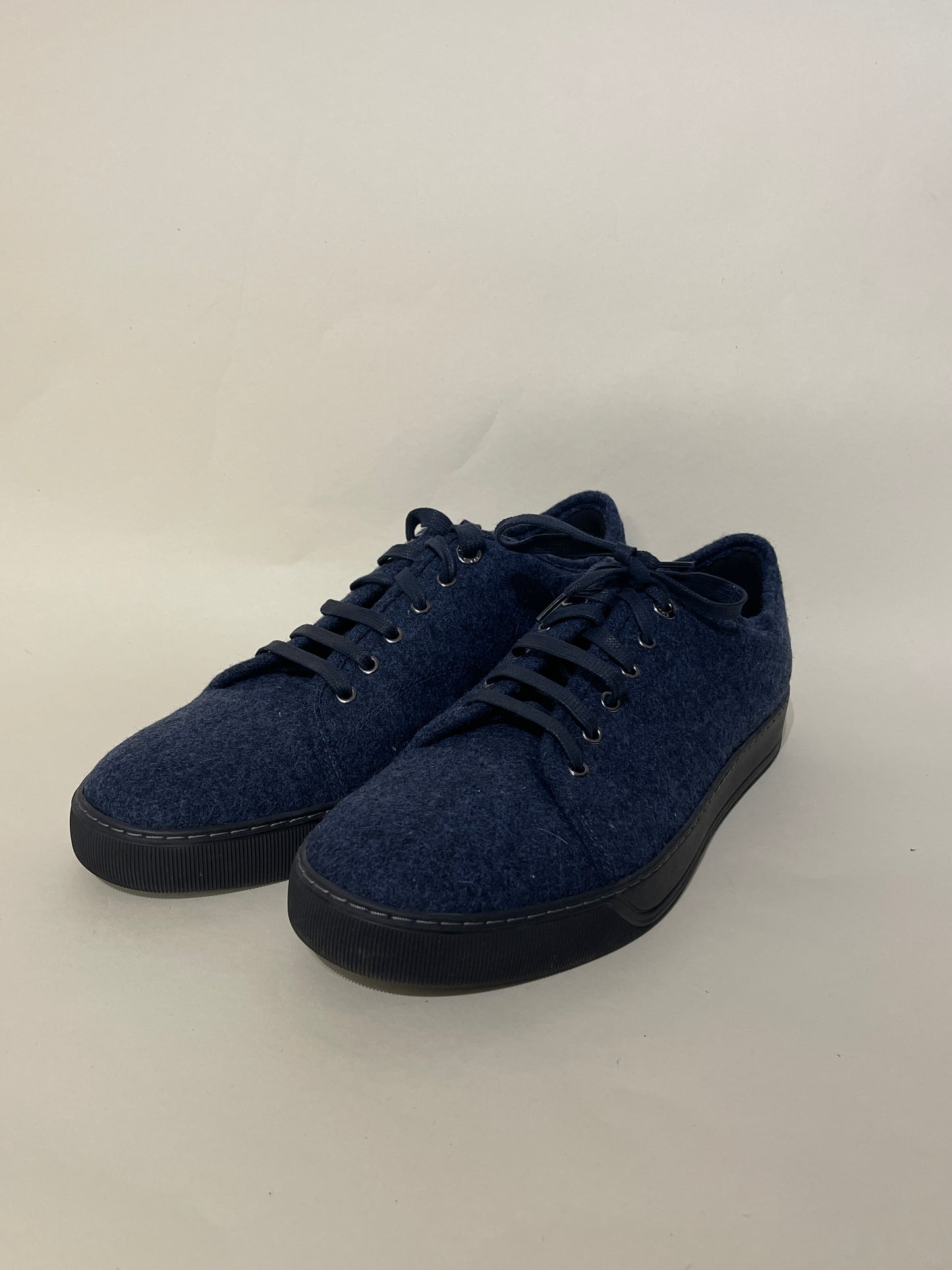 Lanvin Navy Blue Felted Wool DBB1 Sneakers 11 M / 12.5 W