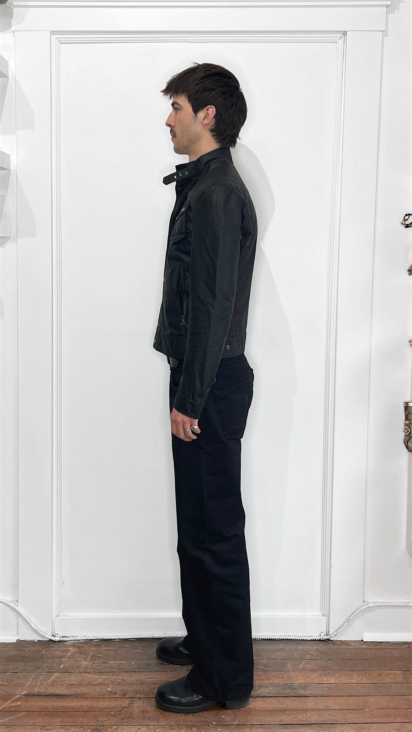J.Lindeberg Black Waxed Short Jacket Small