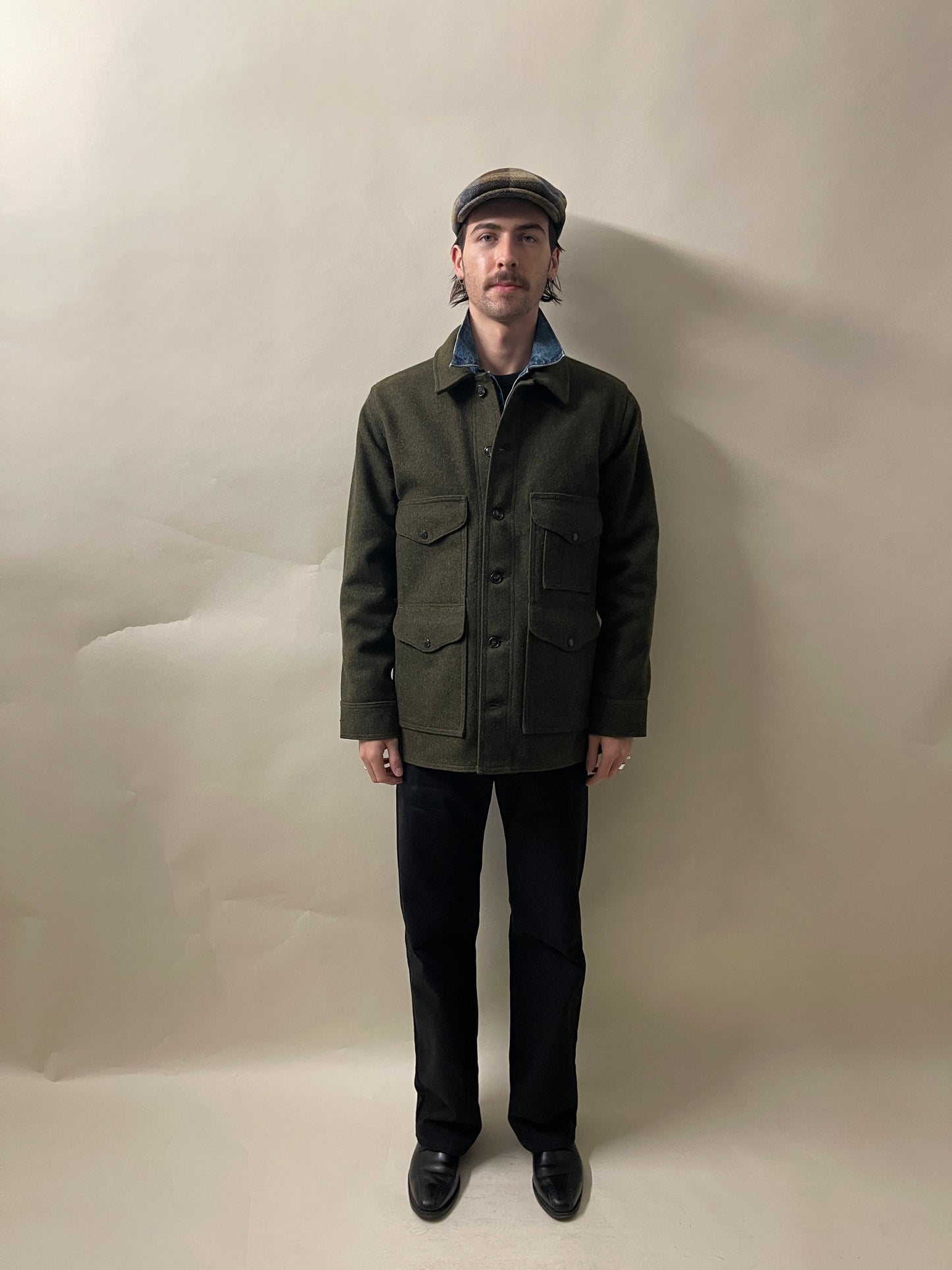 Filson Forest Green Wool Mackinaw Cruiser Jacket Medium - M