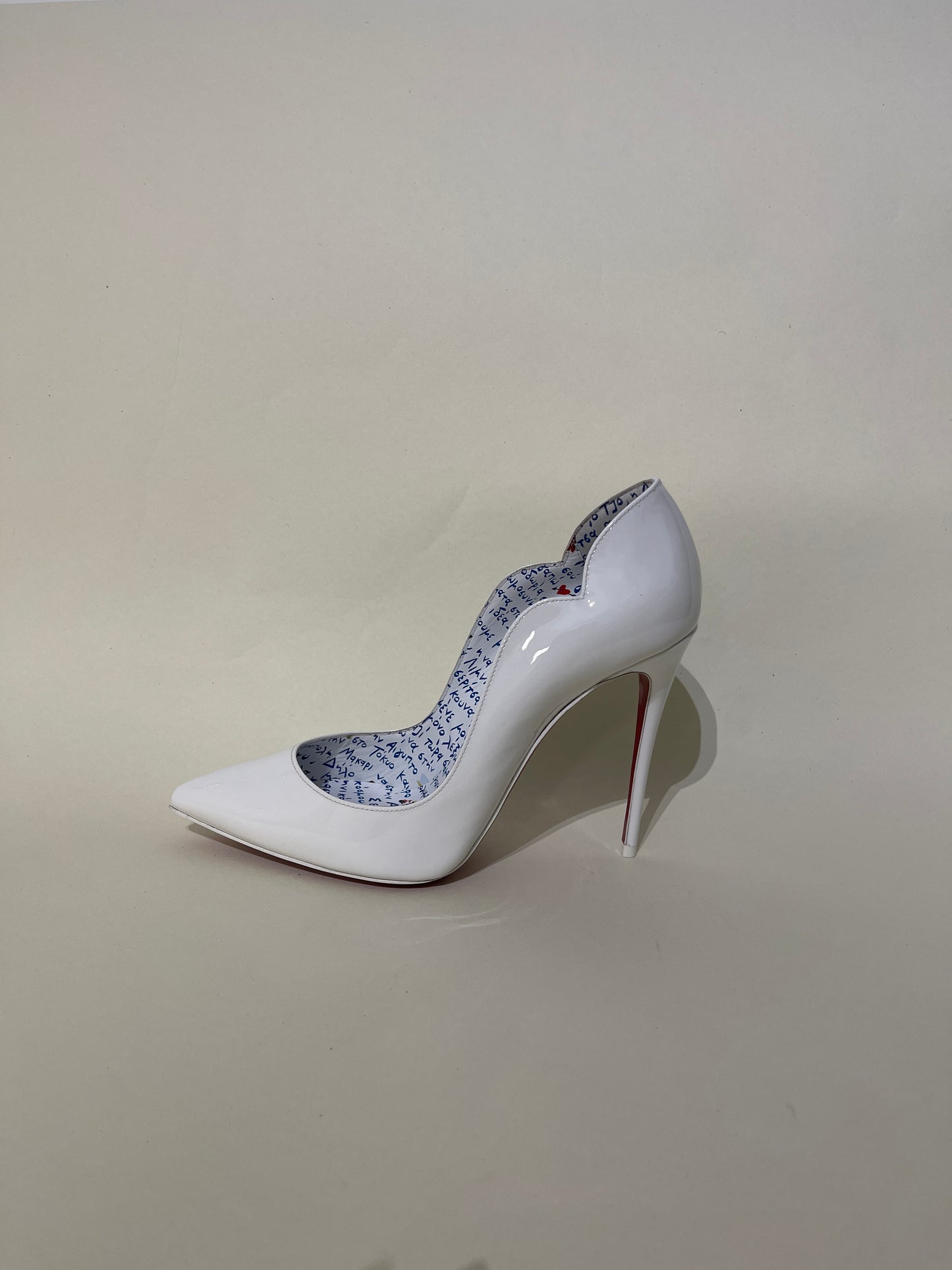 Christian Louboutin White Patent Leather Hot Chick 100 Pumps 6 M / 7.5 W