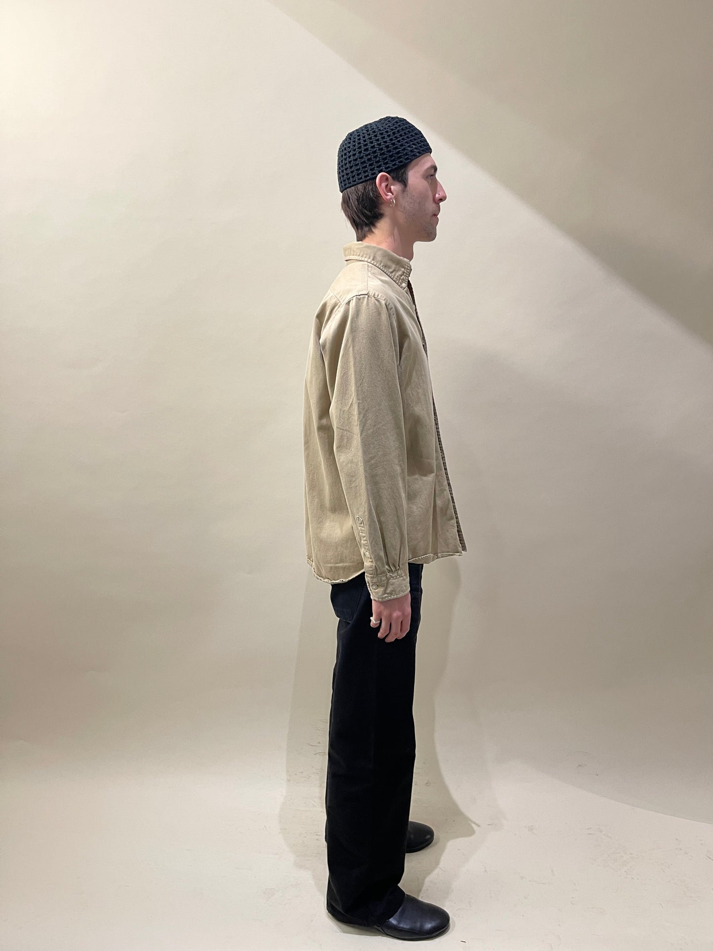 orSlow Khaki Twill Single Pocket Button Up Shirt Large - L