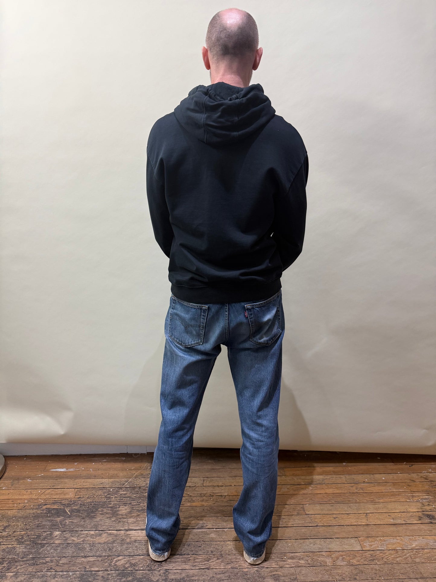McQ Alexander McQueen Black 'McQueen' Chest Logo Hoodie Large - L