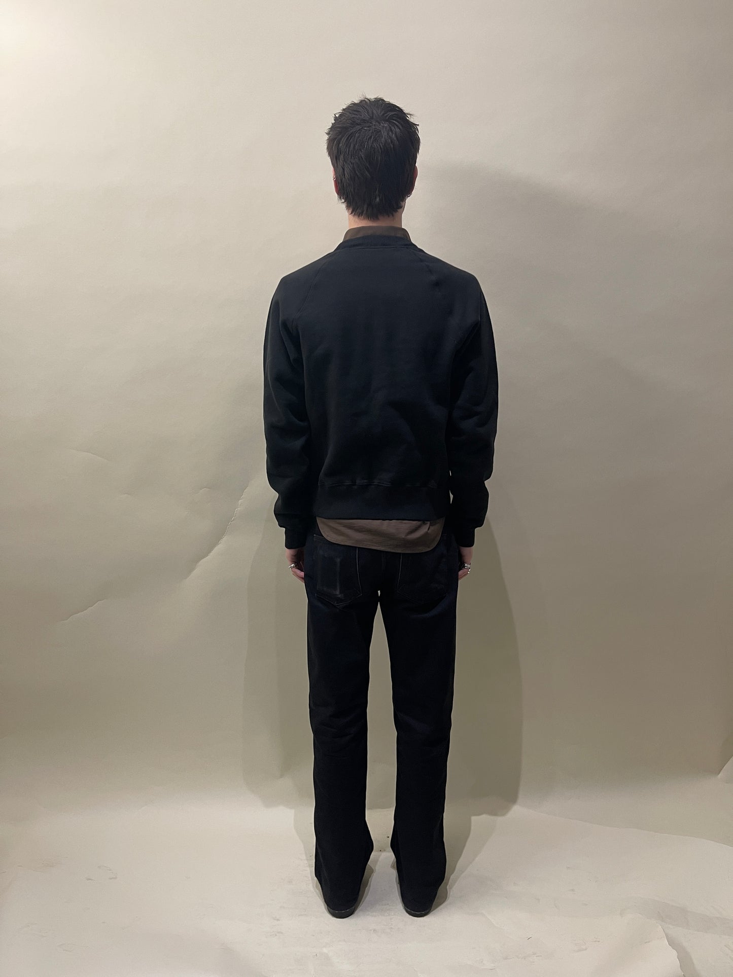 Tom Ford Black Cotton Raglan Sleeve Crew Sweatshirt 40