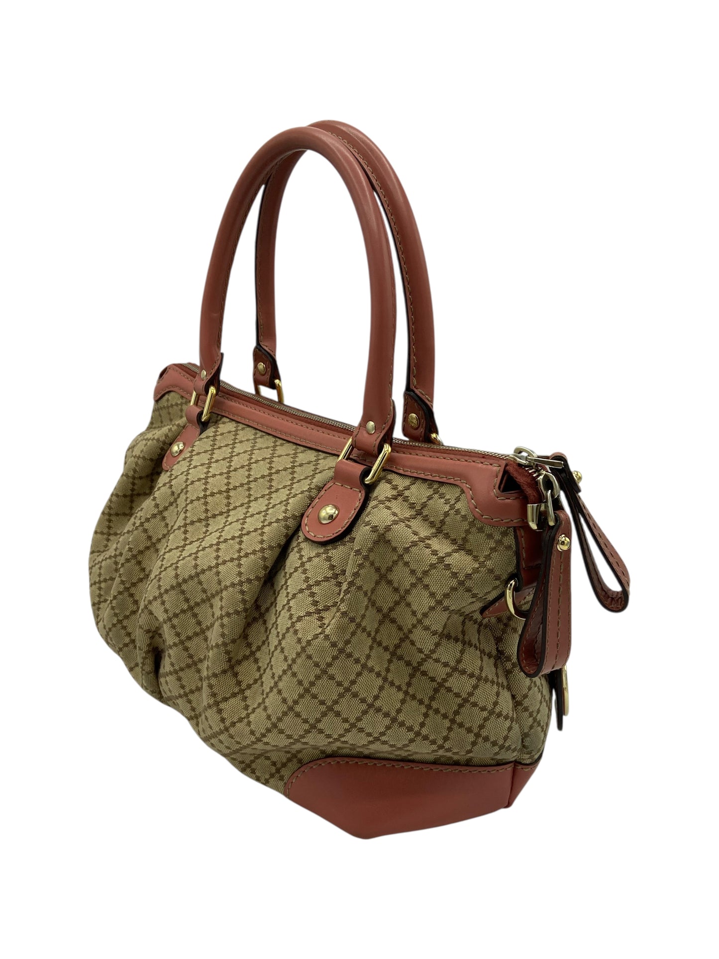 Gucci Beige & Pink Sukey Two Way Shoulder Bag