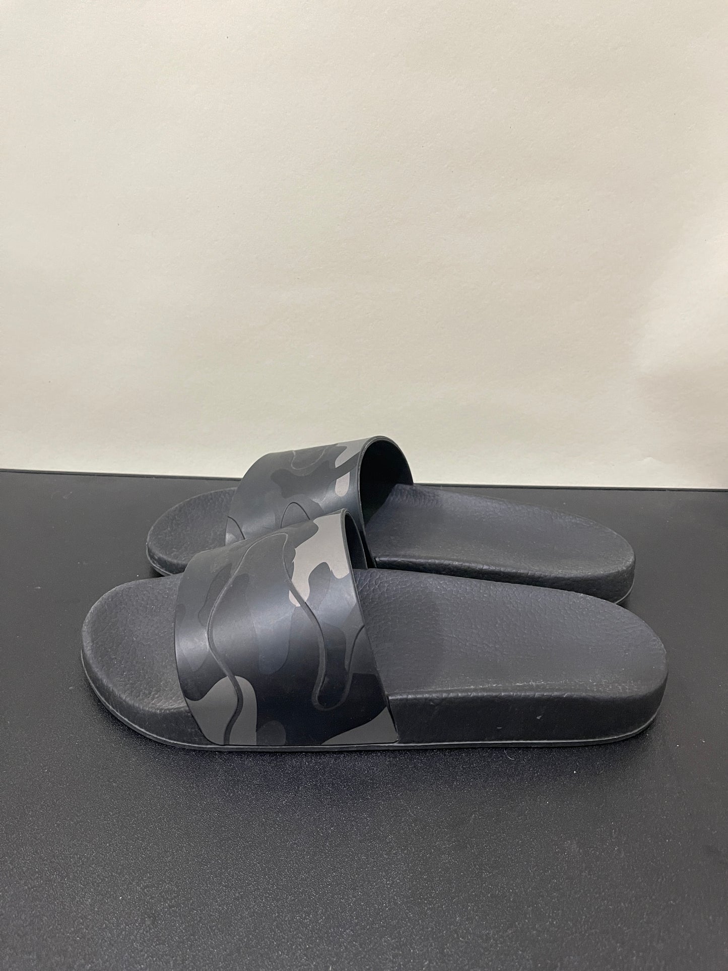 Valentino Black & Grey Camo Rubber Slides 10 M / 11.5 W