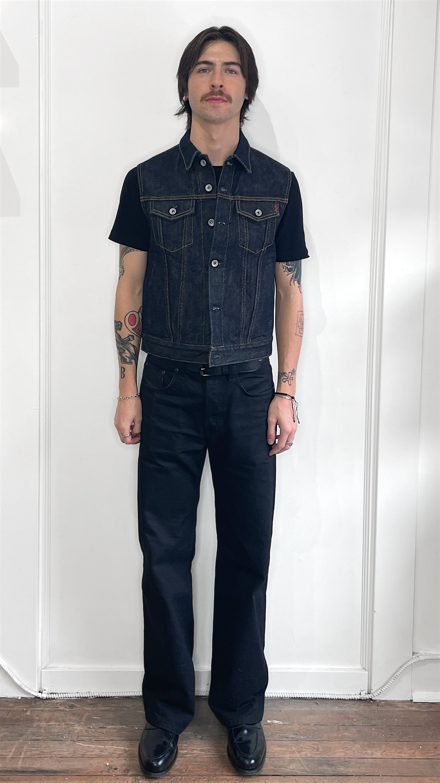 Iron Heart Indigo 21oz Selvedge Denim Type 3 Vest 36