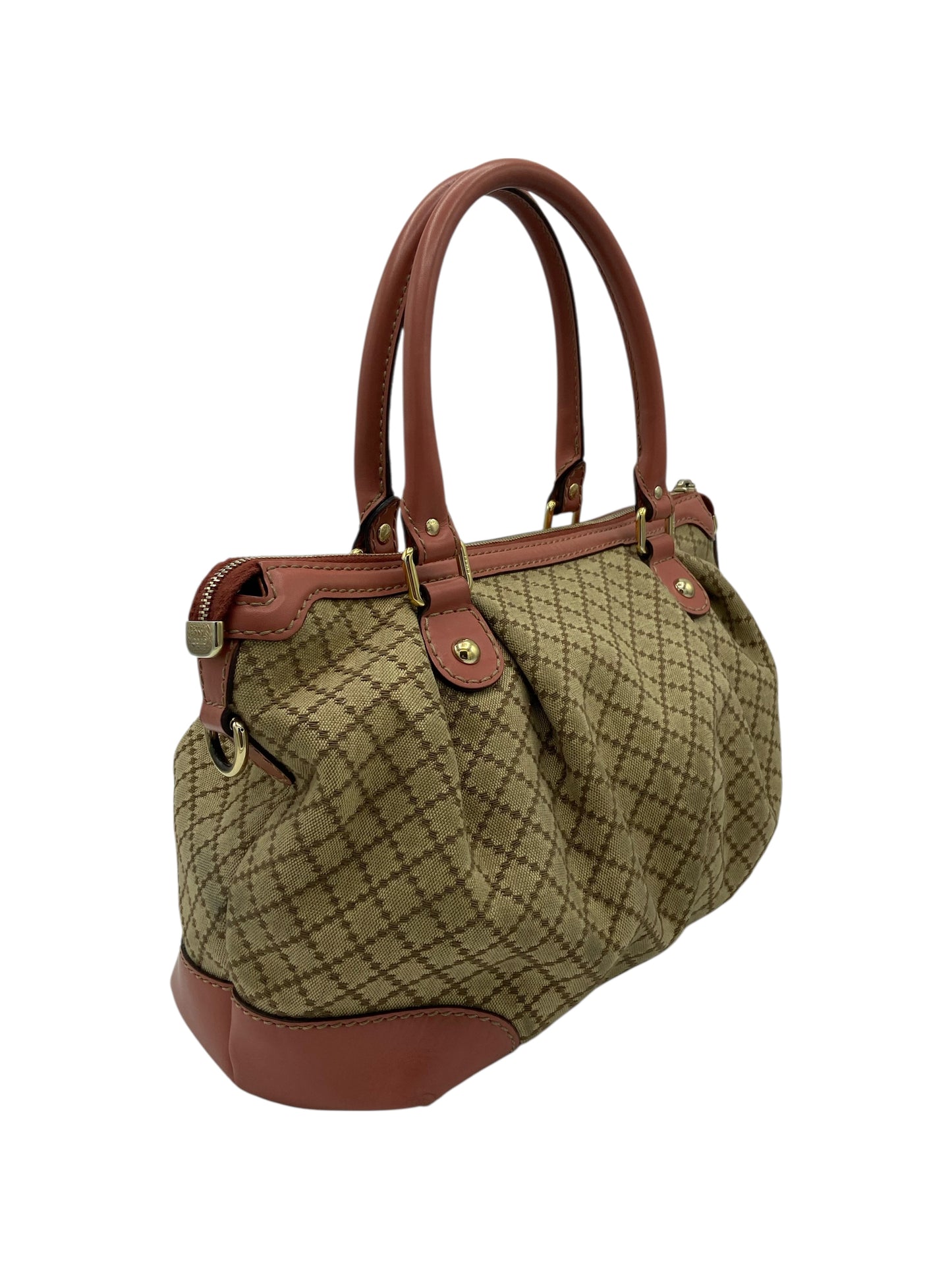 Gucci Beige & Pink Sukey Two Way Shoulder Bag