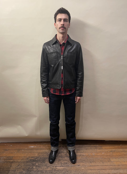 All Saints Black Lamb Leather Aloy Jacket Small - S