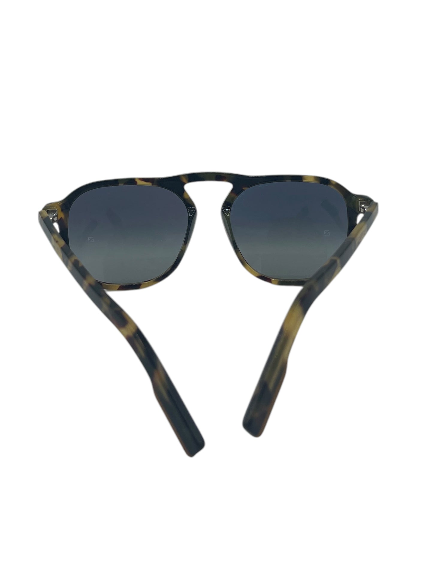 Ermenegildo Zegna Black & Brown Tortoiseshell Aviator Sunglasses