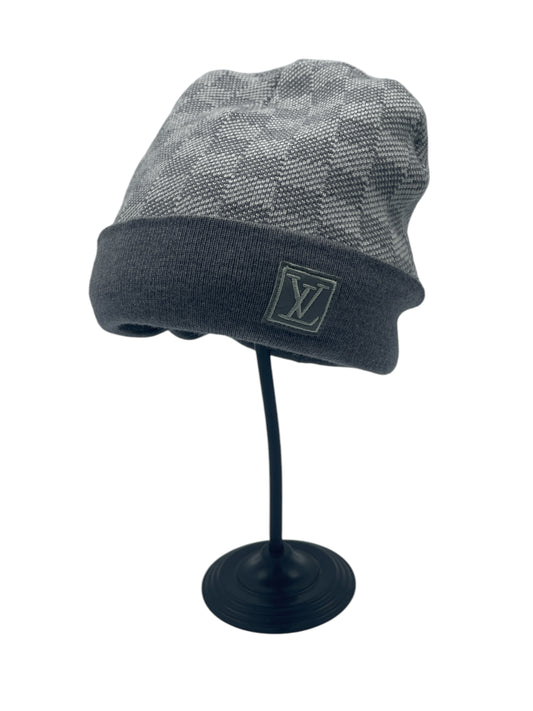 Louis Vuitton Light Grey Checkered Wool Toque