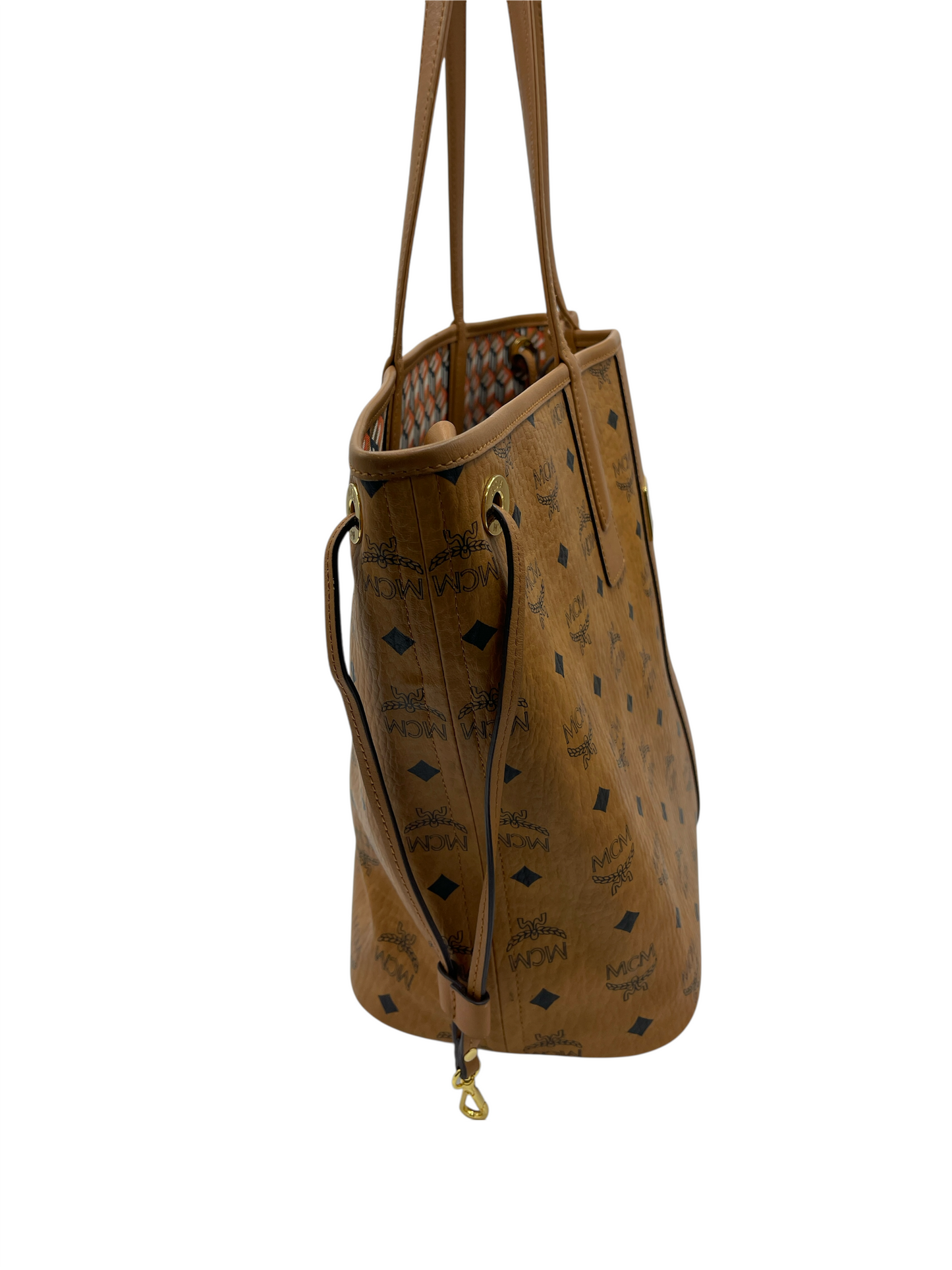 MCM Tan Leather Monogram Liz Shopper Tote