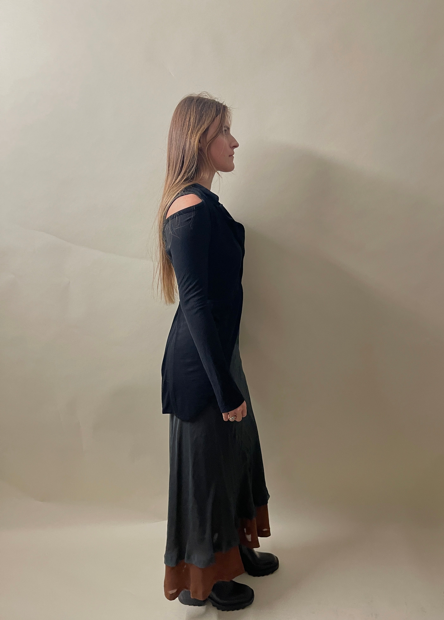 Comme Des Garcons Black Wool Blend Disconnected Sleeve Fishtail Shirt Small - S