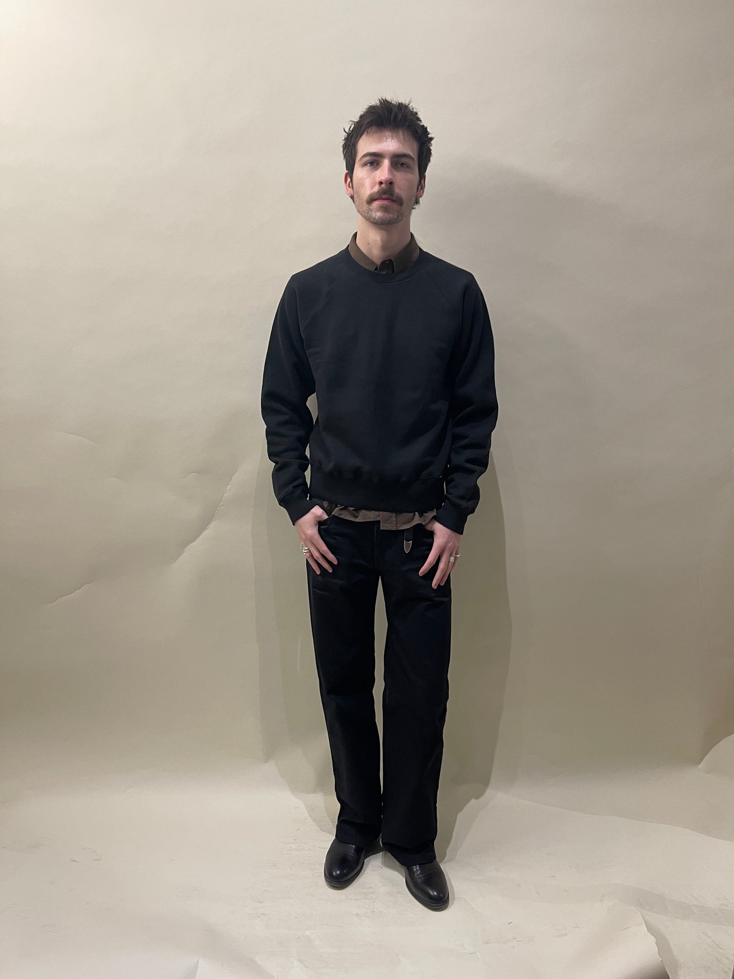 Tom Ford Black Cotton Raglan Sleeve Crew Sweatshirt 40