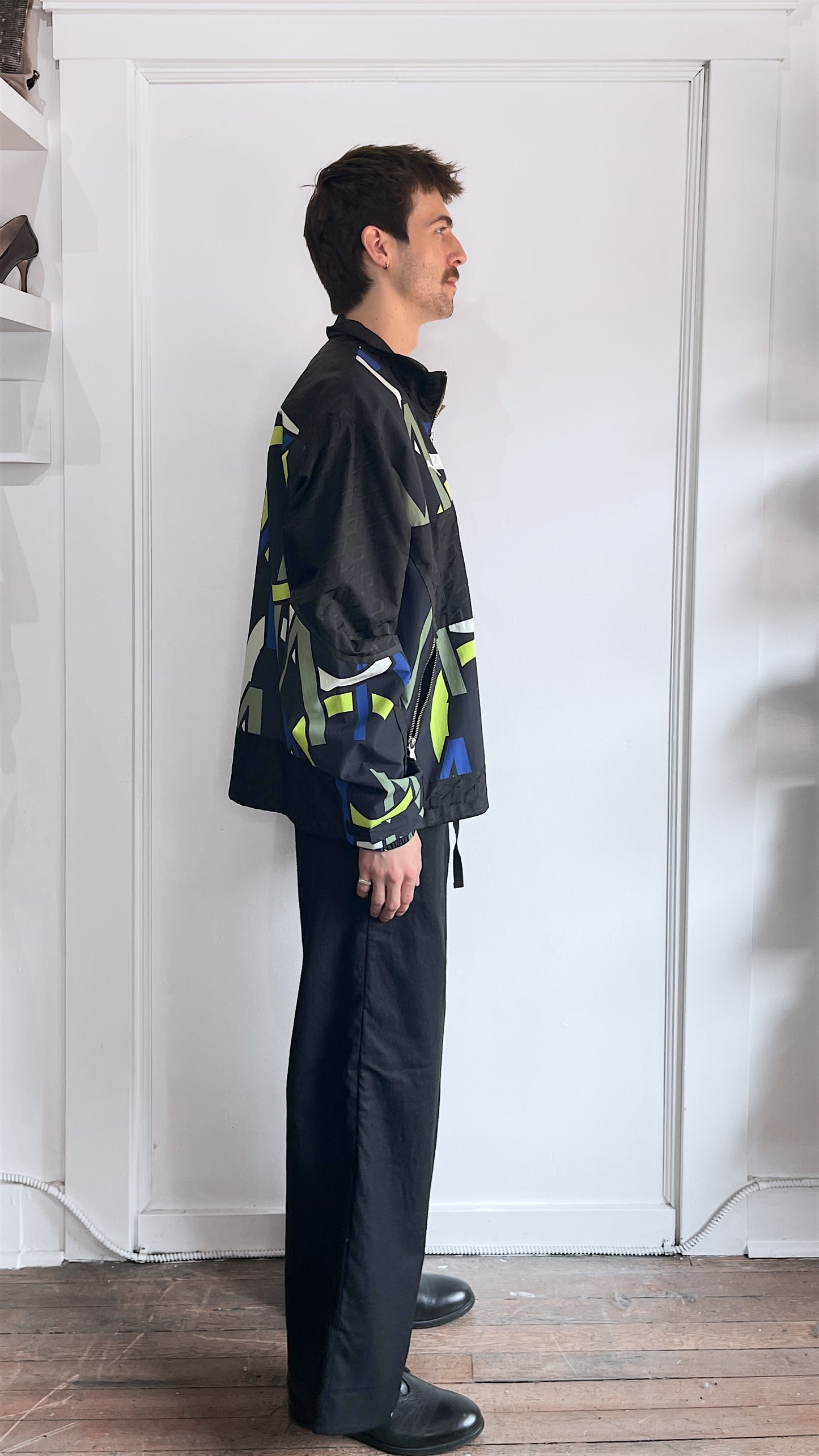 Puma x MCM Black, Green, & Blue AOP Track Jacket Medium