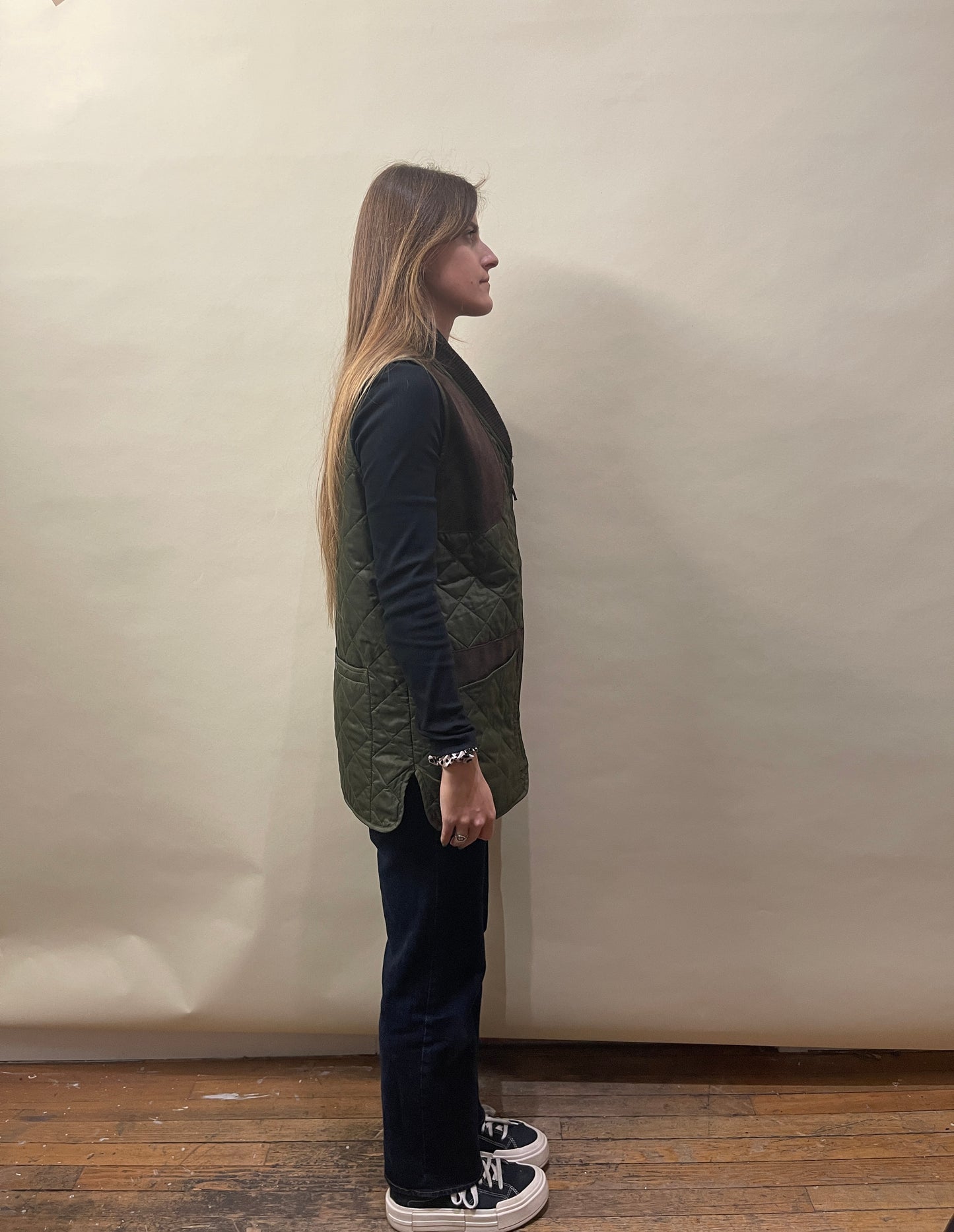 Barbour Olive Green & Brown New Keeper Wear Gilet Large - L