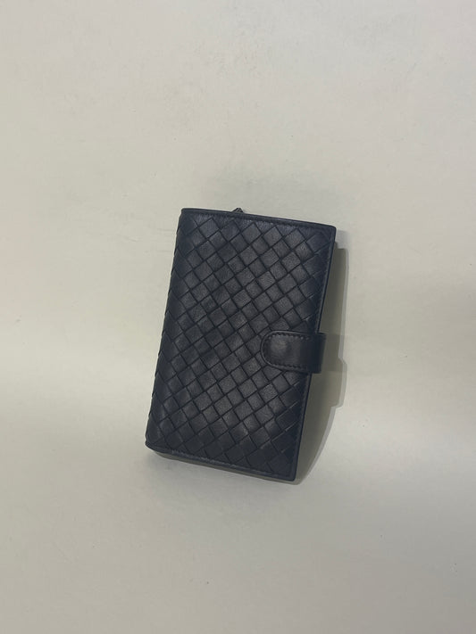 Bottega Veneta Dark Brown Intrecciato Leather Long Bifold Wallet