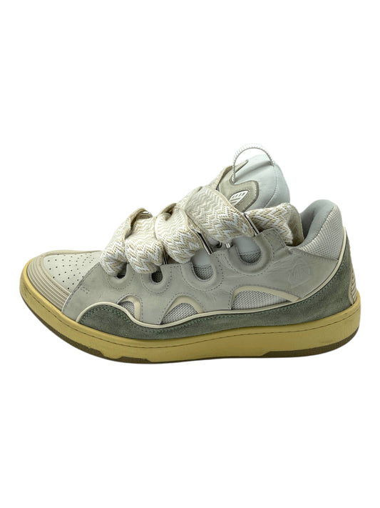 Lanvin White, Grey & Cream Curb Sneakers 11 M / 12.5 W