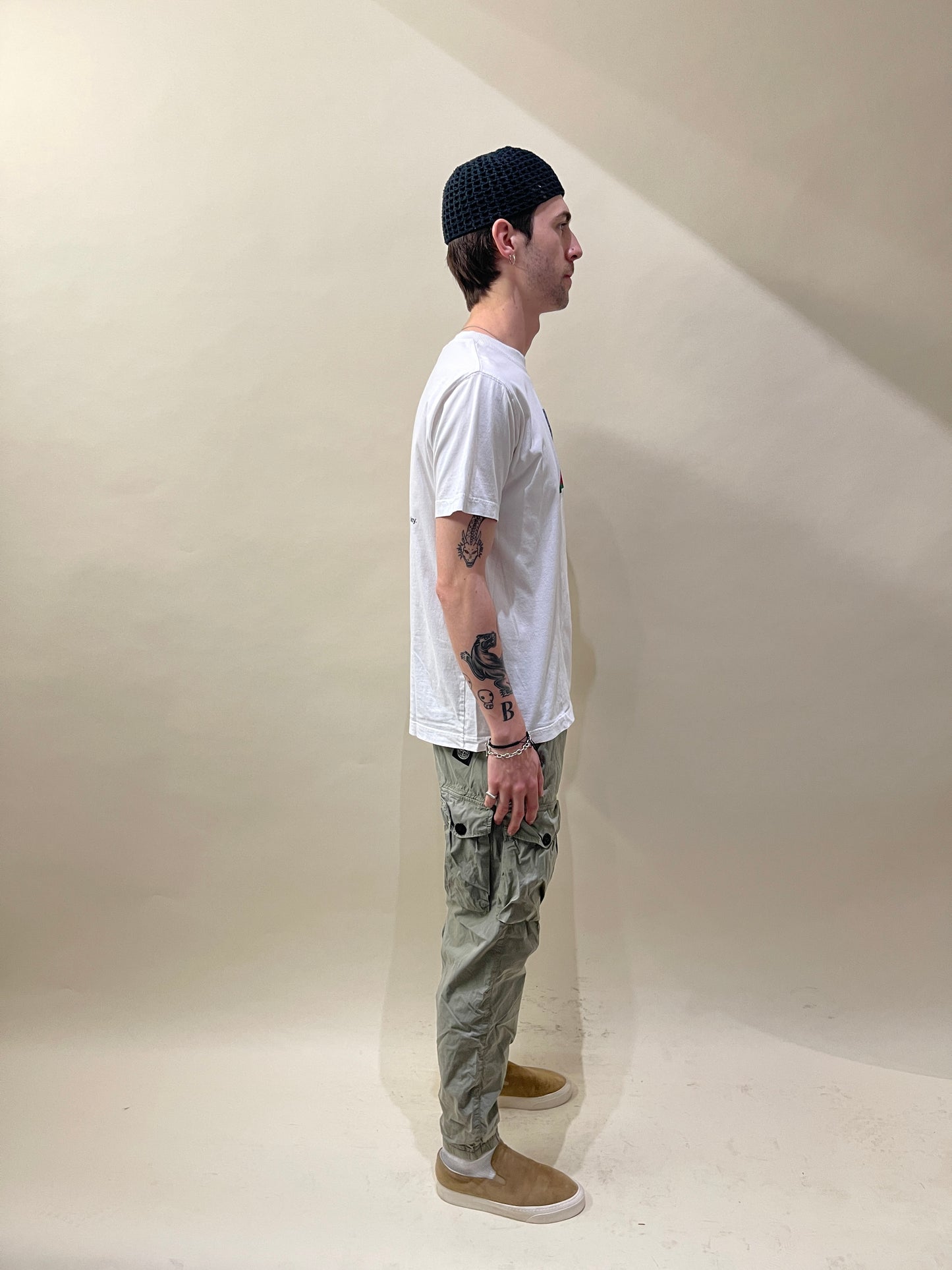 Stone Island Pale Green Lightweight Cotton Cargo Joggers 30