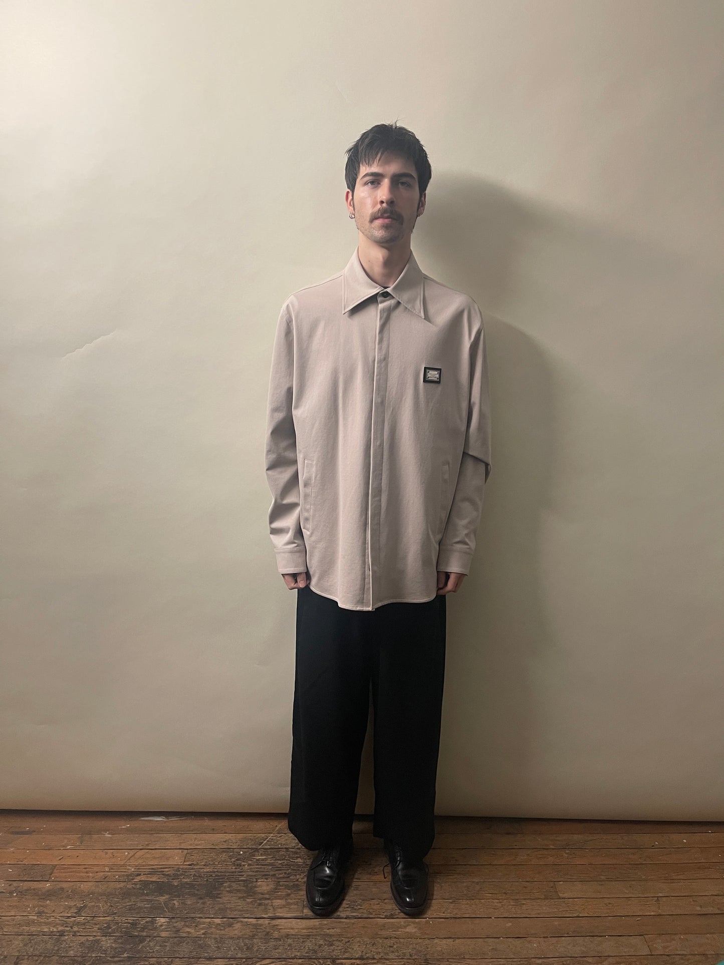 Dolce & Gabbana Beige Cotton Blend Lined Travel Overshirt 42