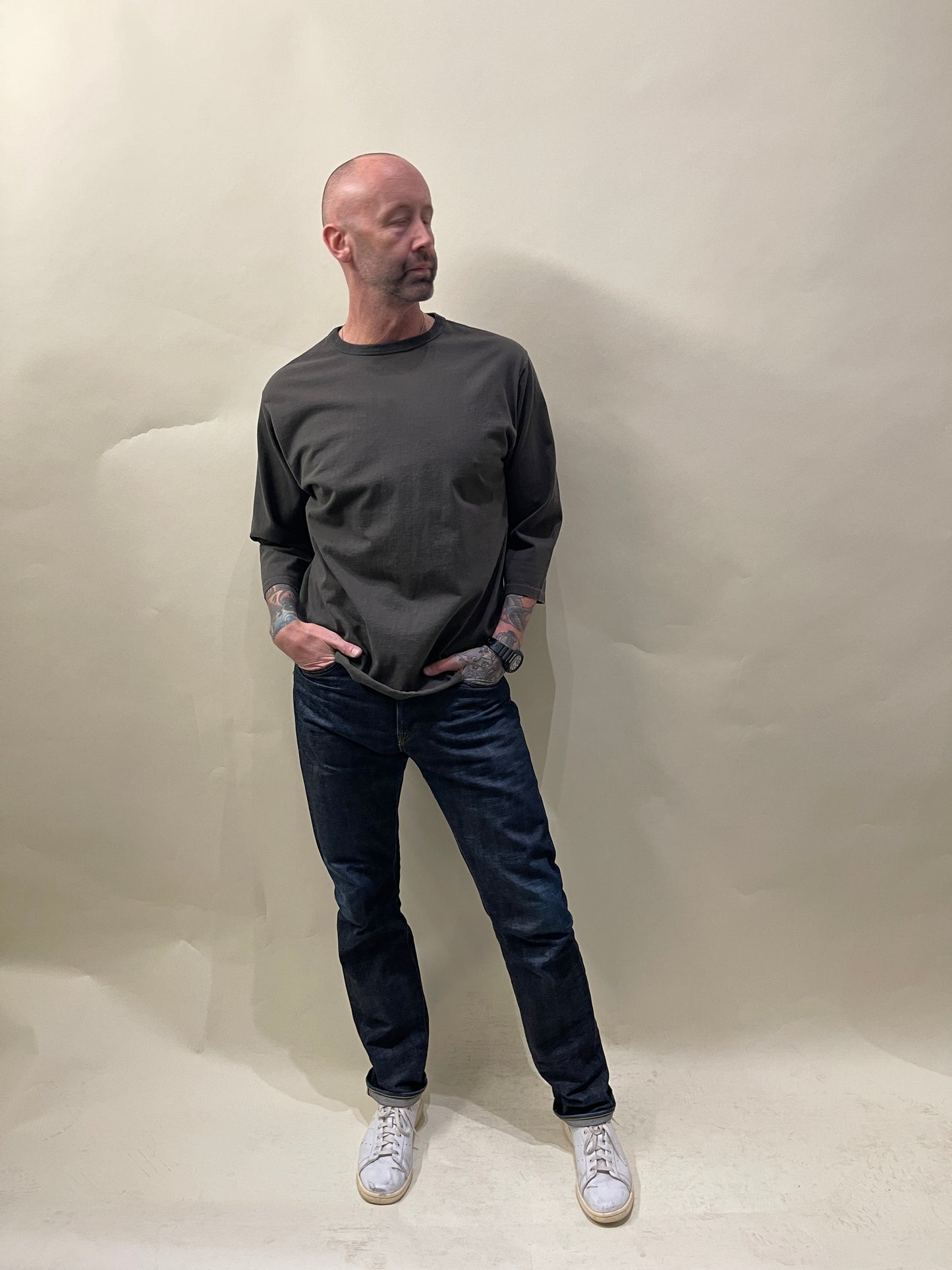 The Real McCoy's Brown / Black Heavy Cotton Baseball T-Shirt 42