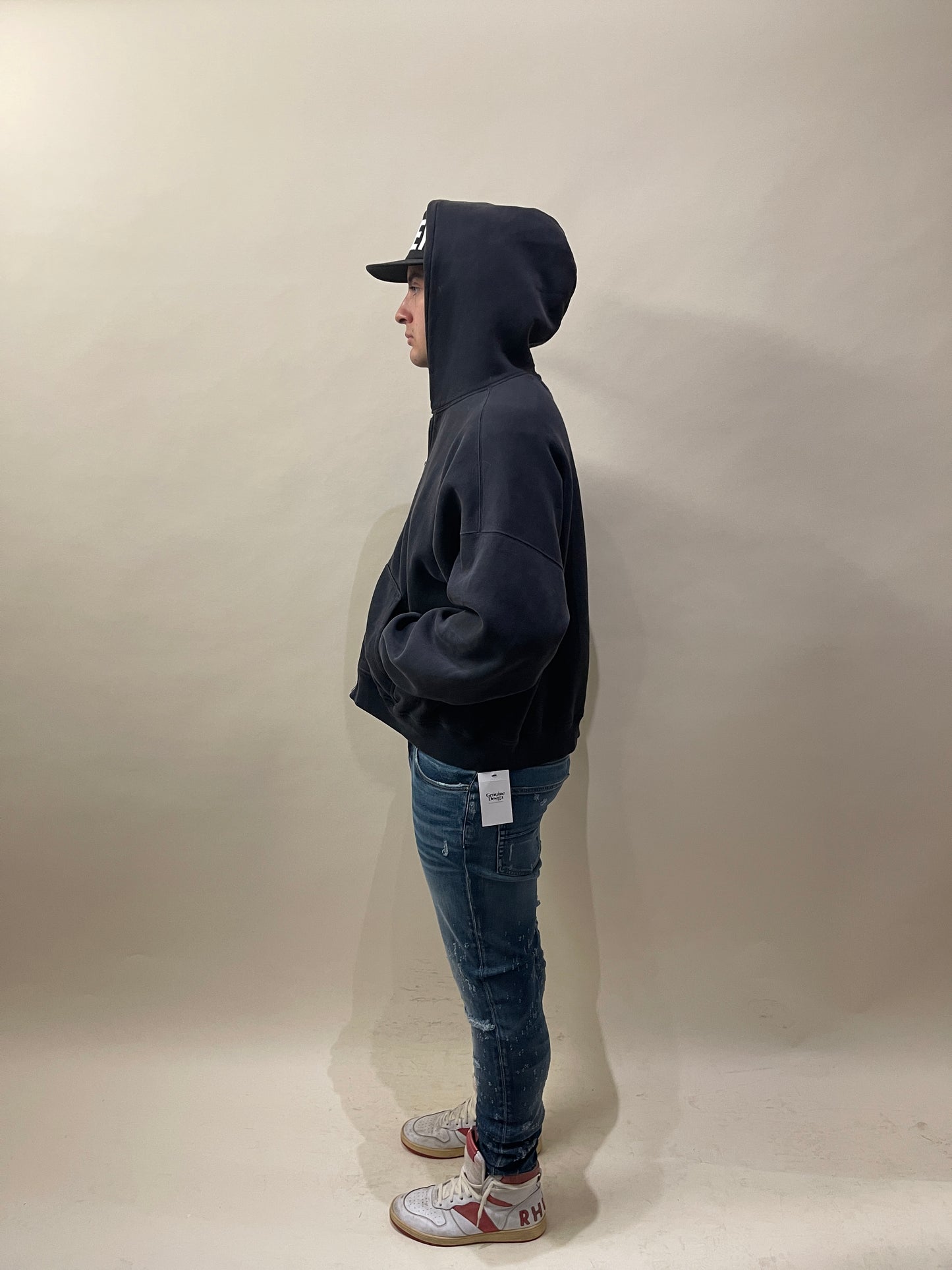 Amiri Mid Blue Shotgun Distressed Skinny Jeans 36