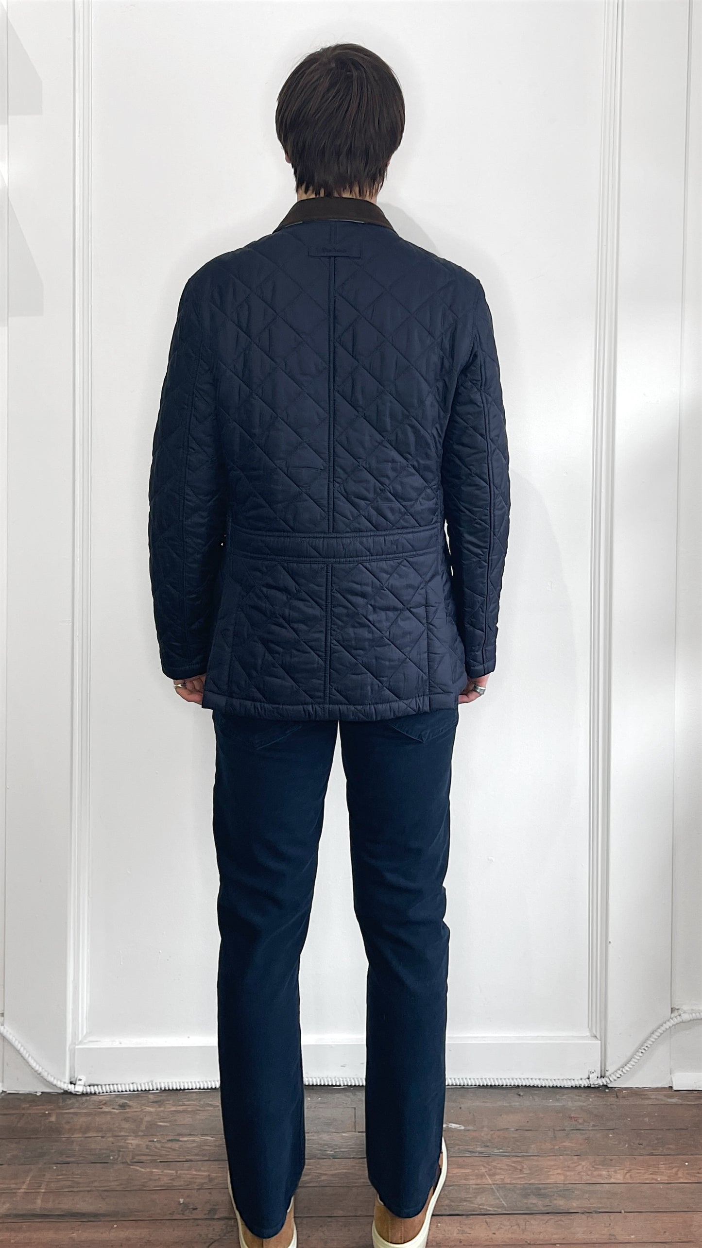 Barbour Navy Blue Quilted Sander Jacket Medium