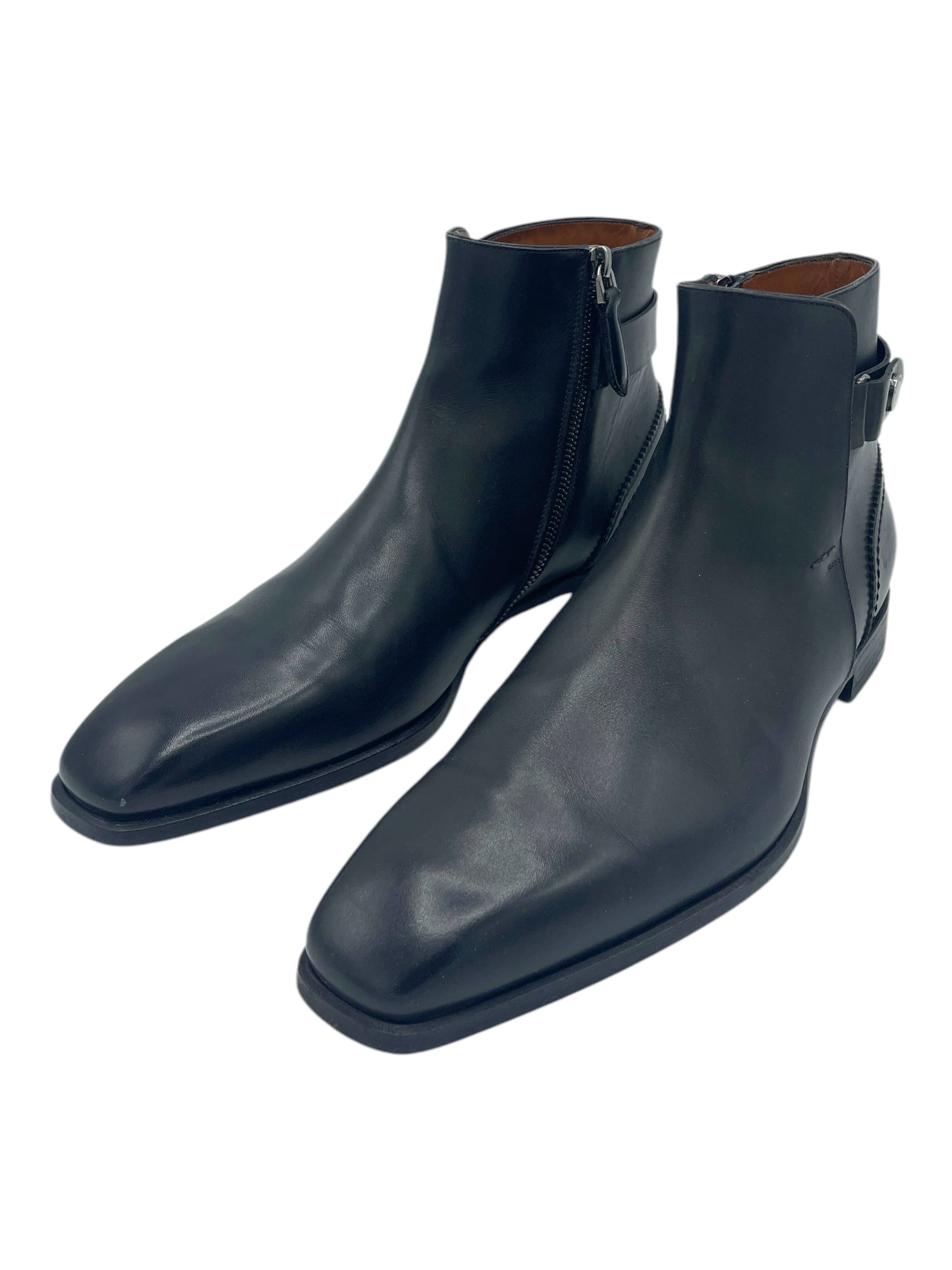 Ermenegildo Zegna Couture Black Leather Jodhpur Style Ankle Boots 10.5 M / 12 W