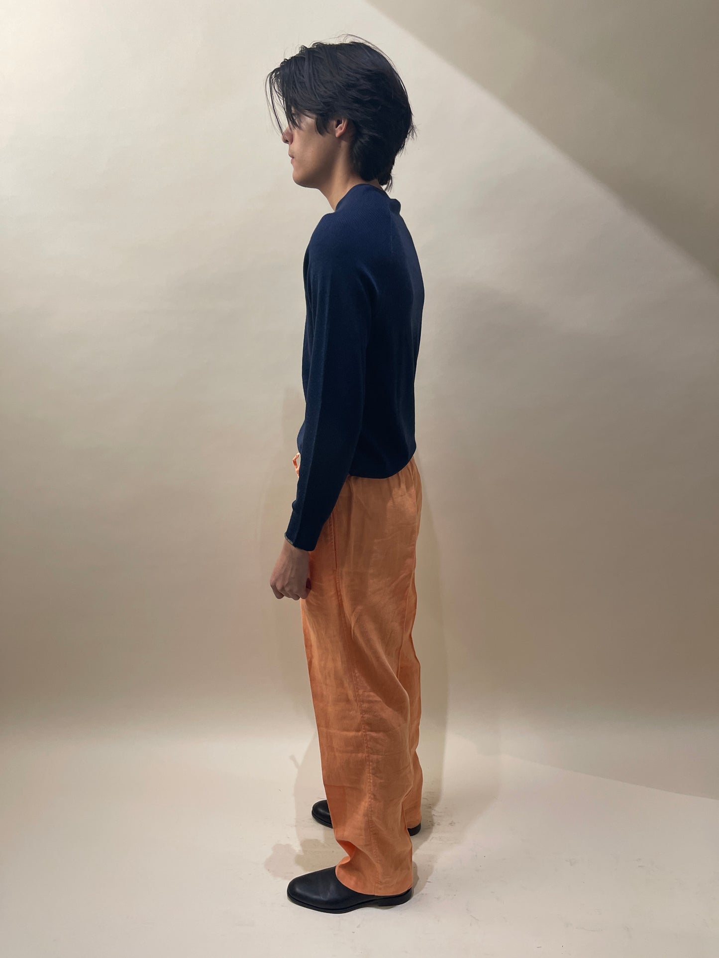 ZegnaSport Orange Linen Straight Fit Easy Pants Large - L