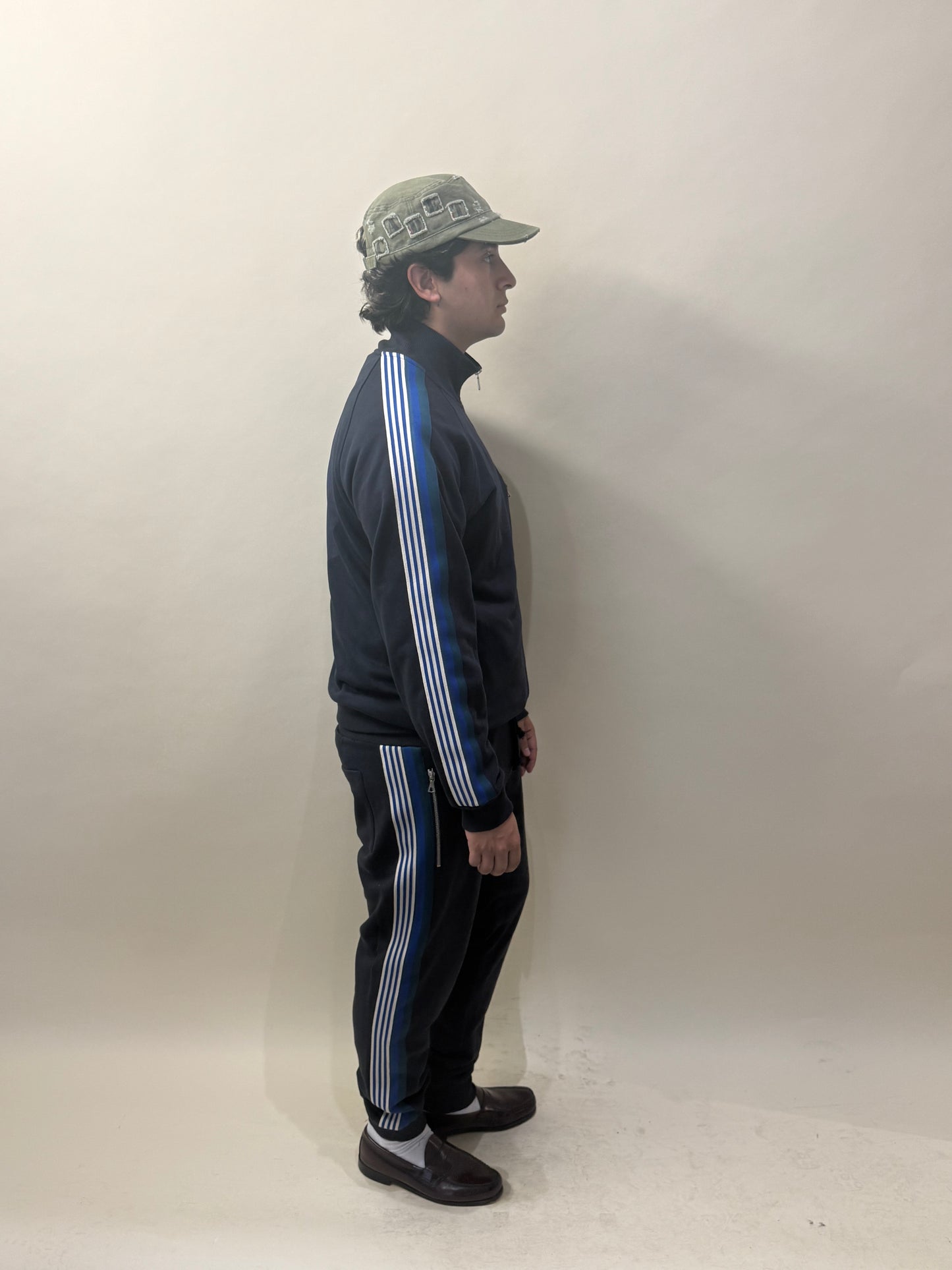 Dries Van Noten x Verner Panton Navy Blue Side Stripe Terry Cotton Track Pants Extra Large - XL