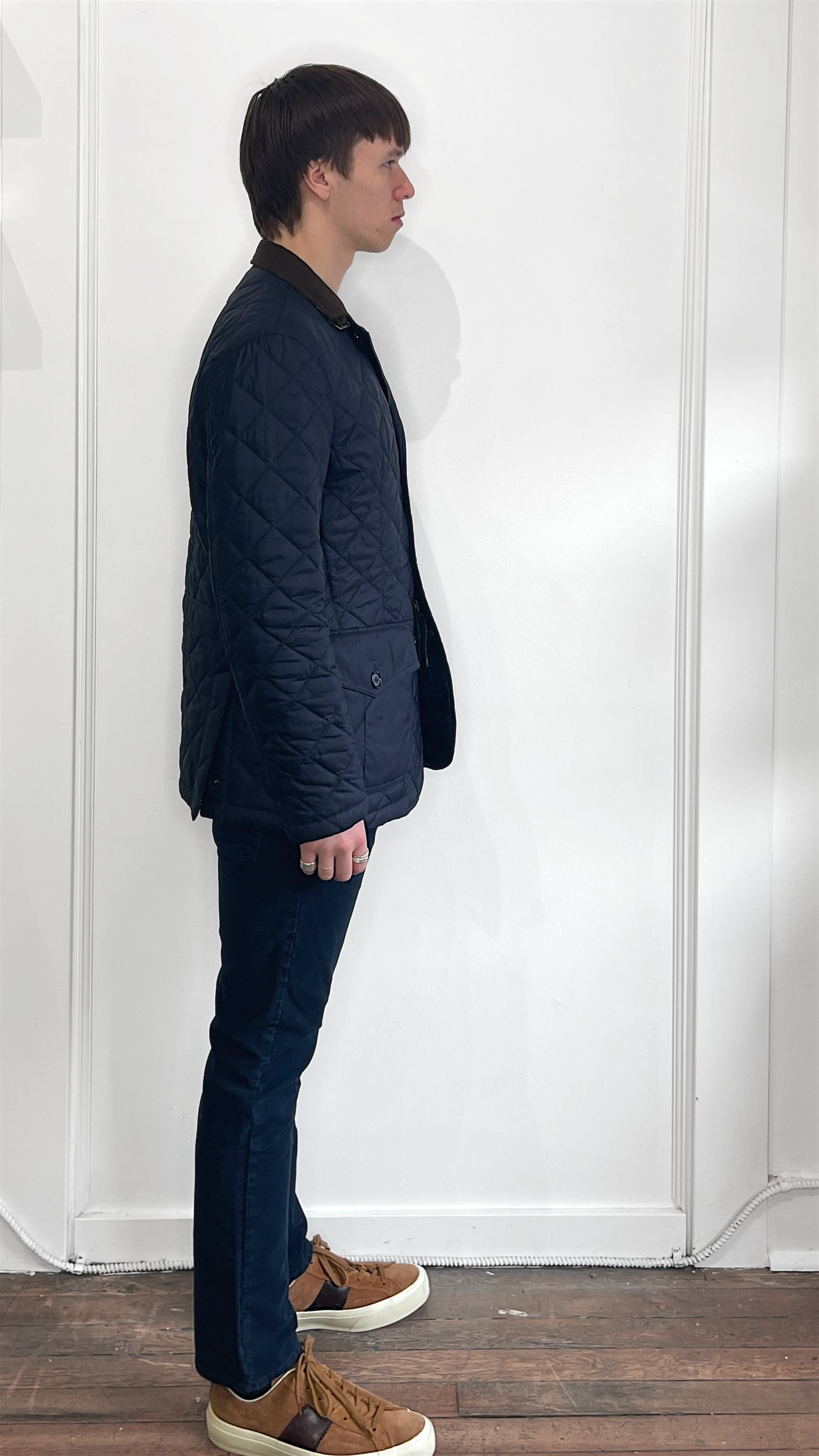 Barbour Navy Blue Quilted Sander Jacket Medium