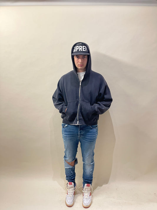 Amiri Mid Blue Shotgun Distressed Skinny Jeans 36